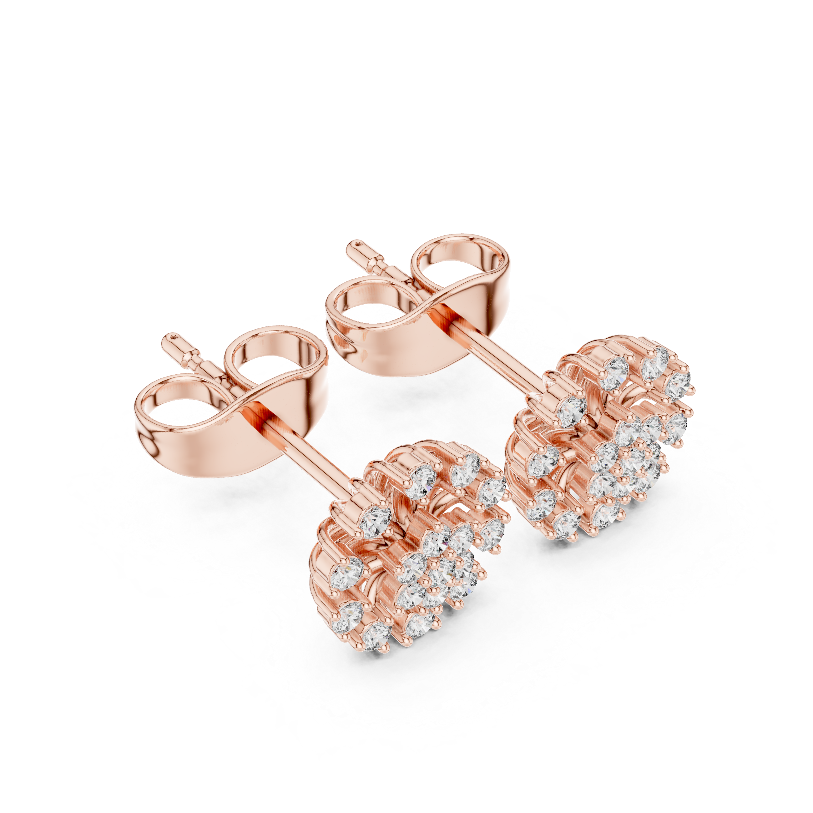 Diamond Radiant Bloom Stud Earrings