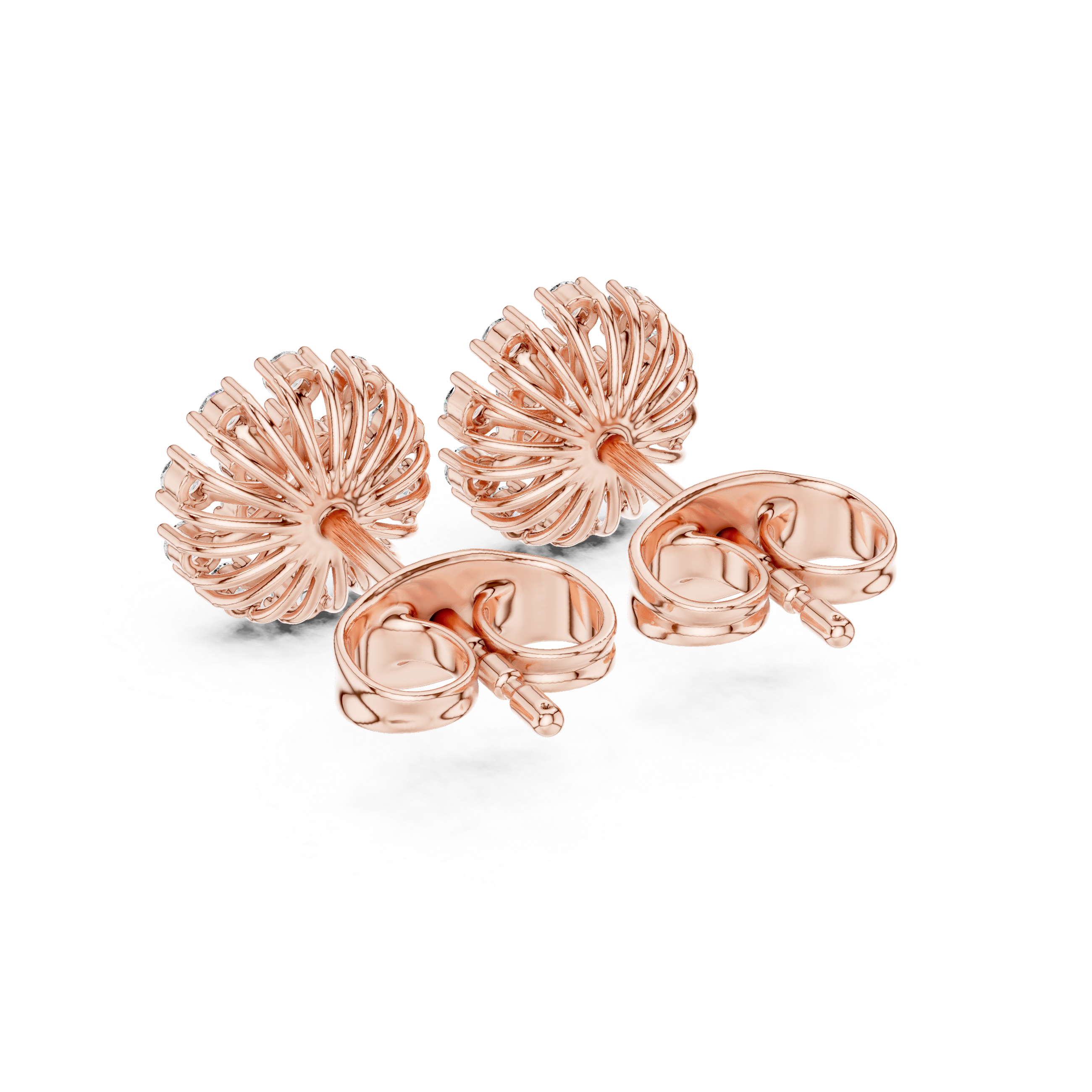 Diamond Radiant Bloom Stud Earrings