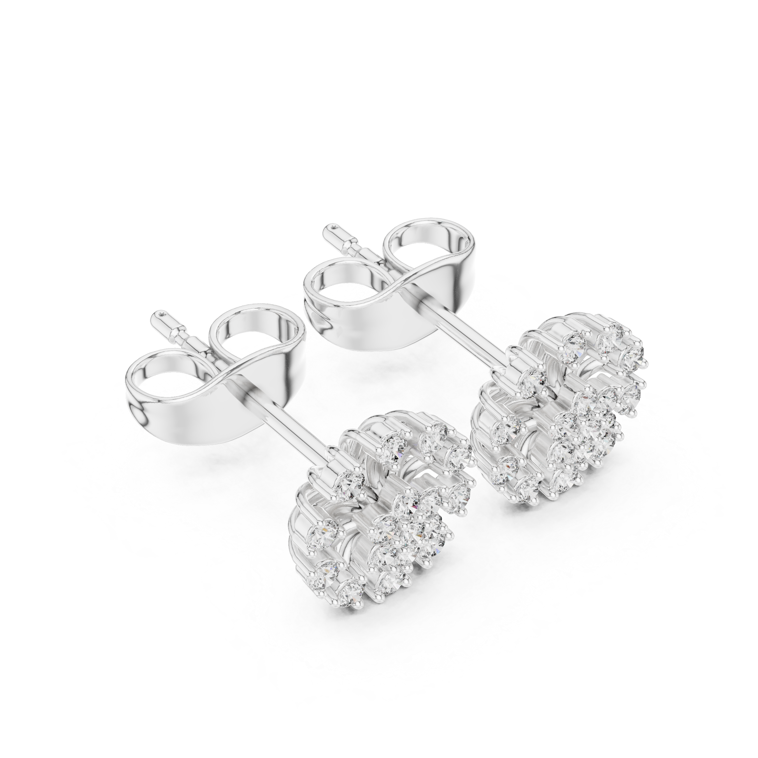 Diamond Radiant Bloom Stud Earrings