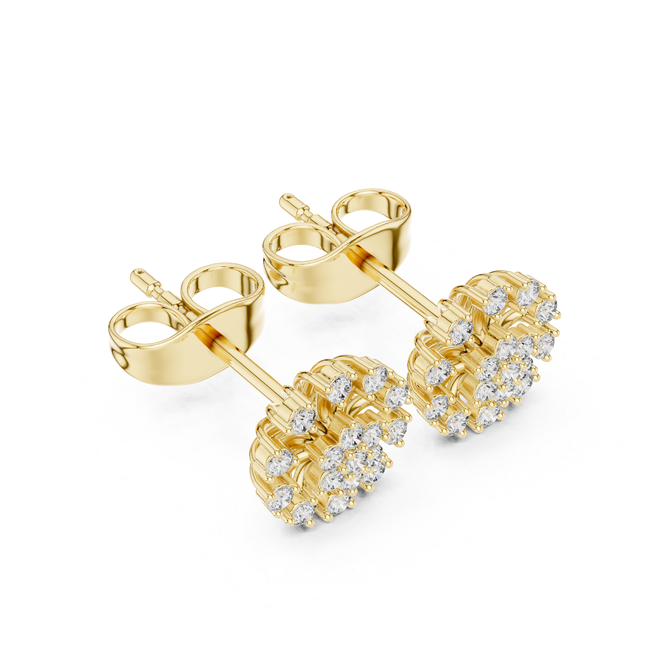 Diamond Radiant Bloom Stud Earrings