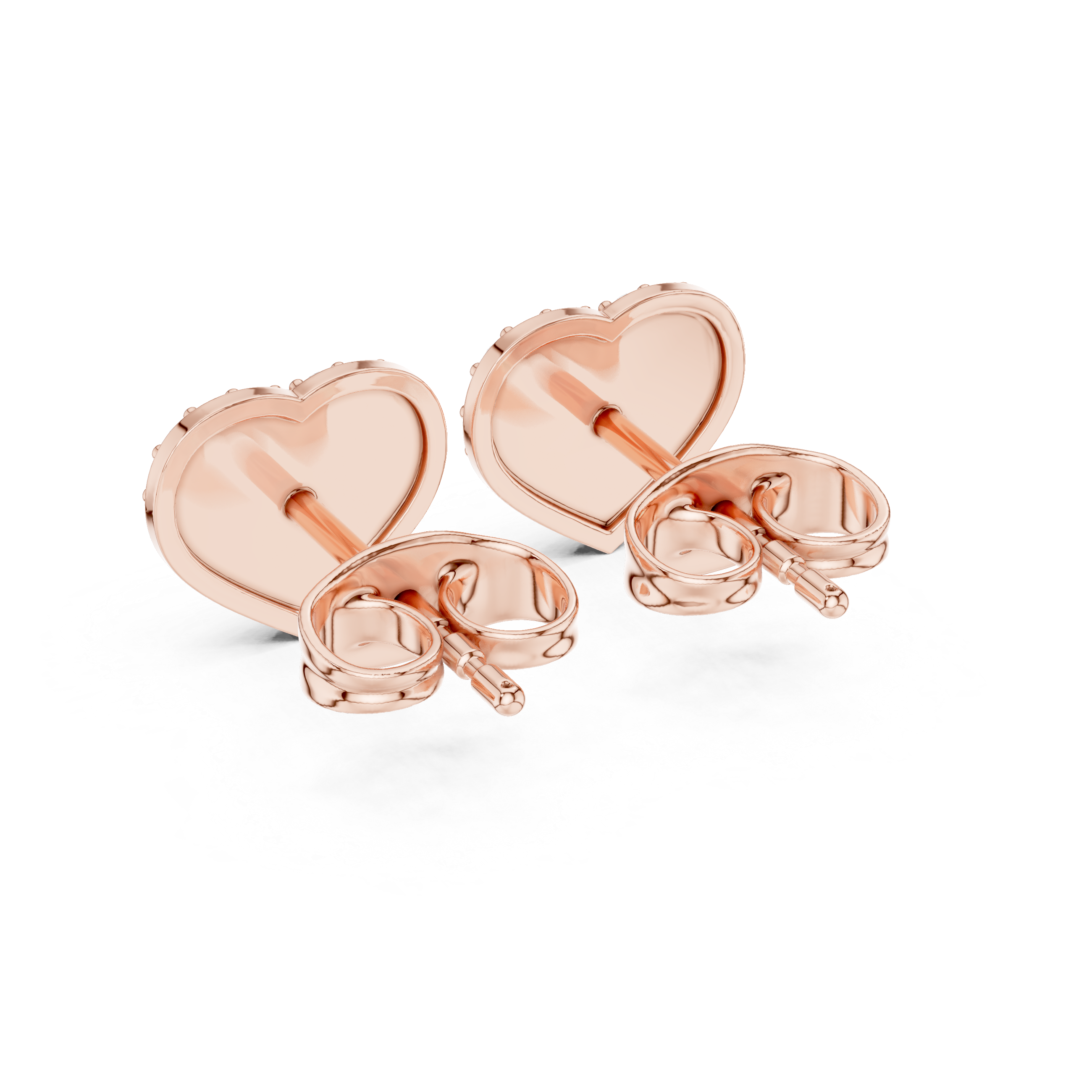 Pavé Heart Diamond Stud Earrings