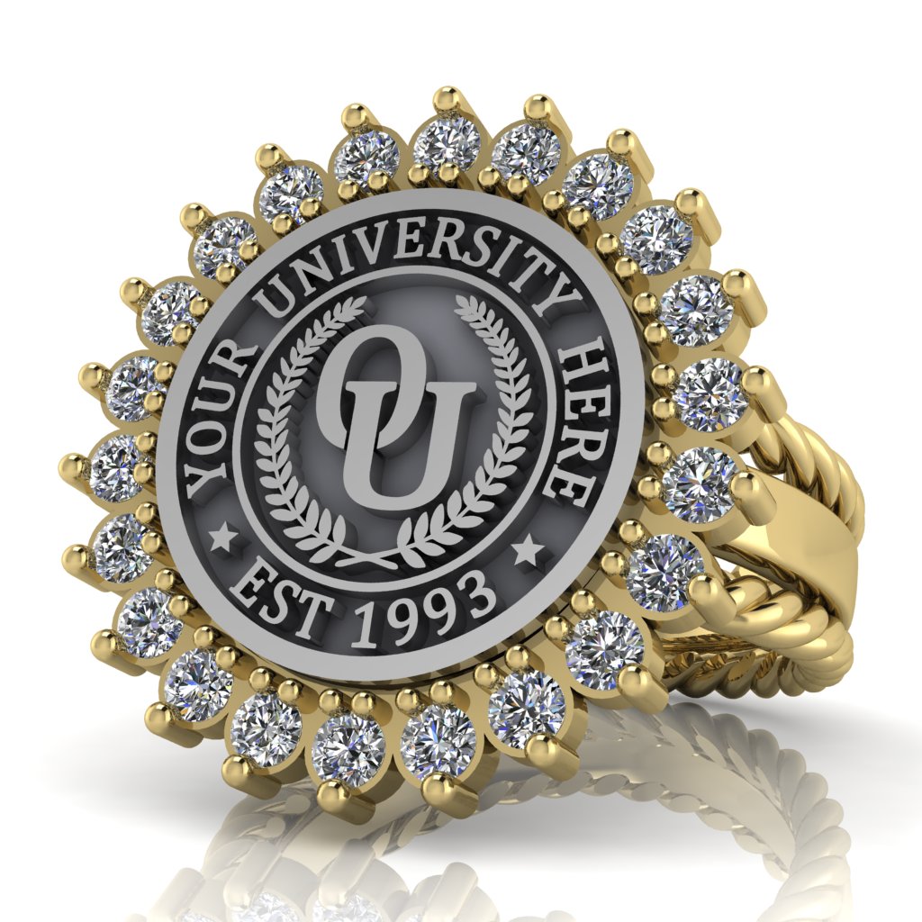 Serku | Rope Edge Band Custom Collage Ring