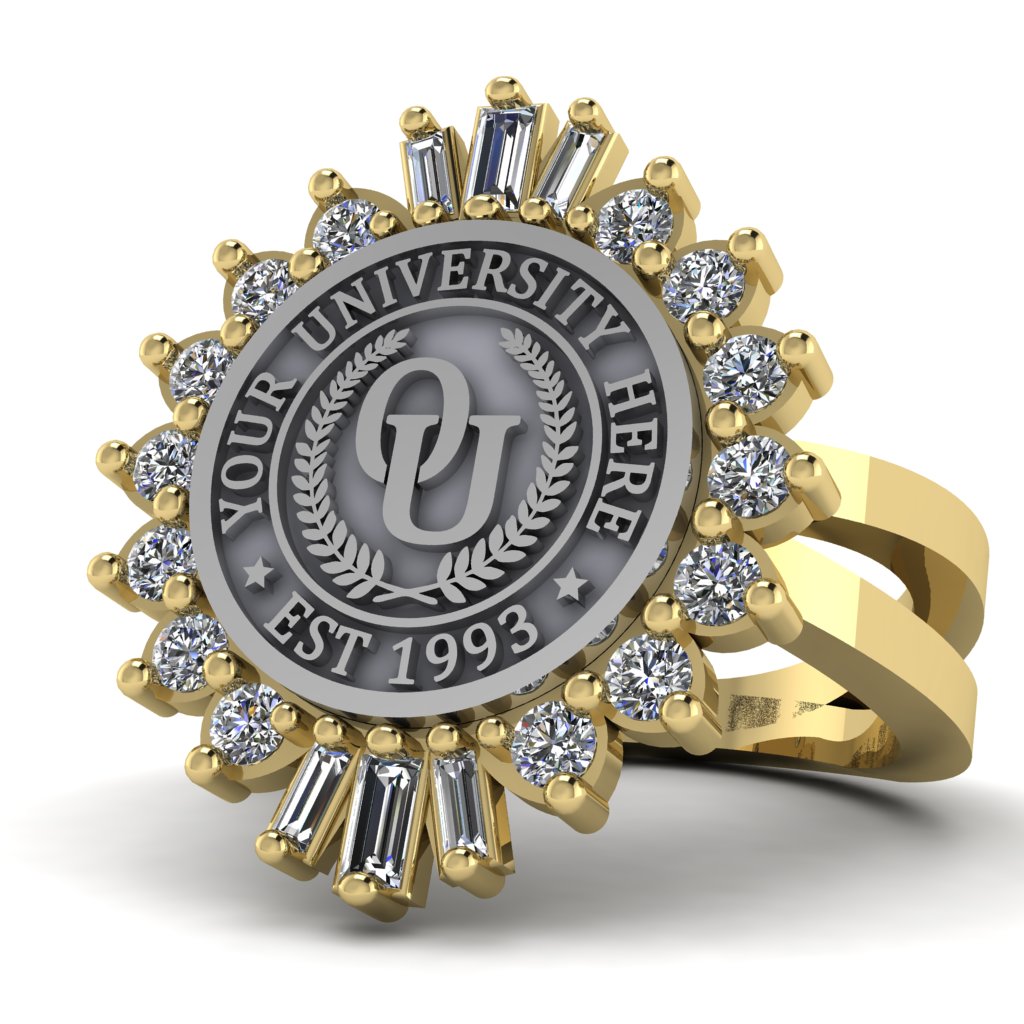 Seren | Knife Edge Band Custom Collage Ring