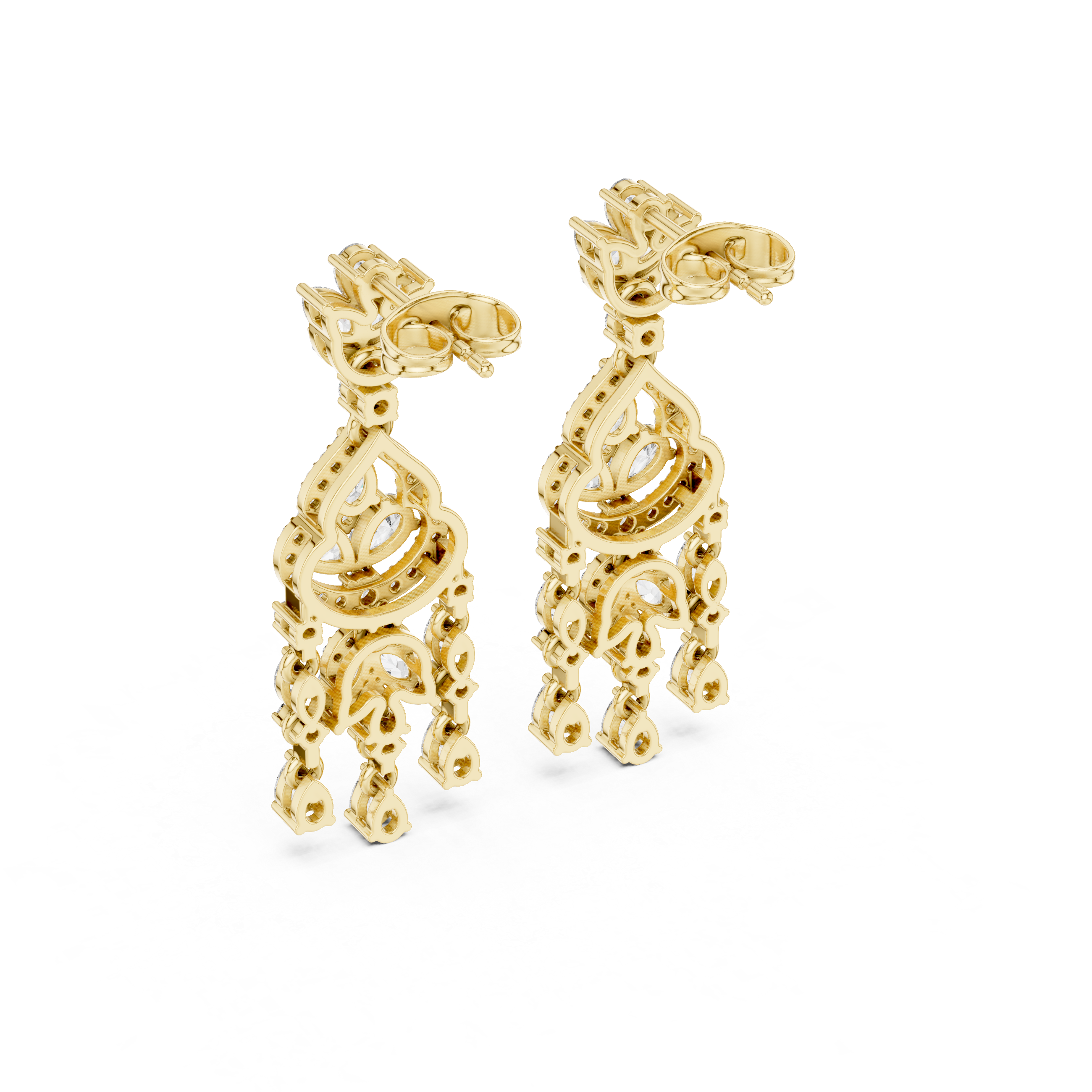 Luxury Chandelier Diamond Earrings – Multi Shape Statement Drop Design