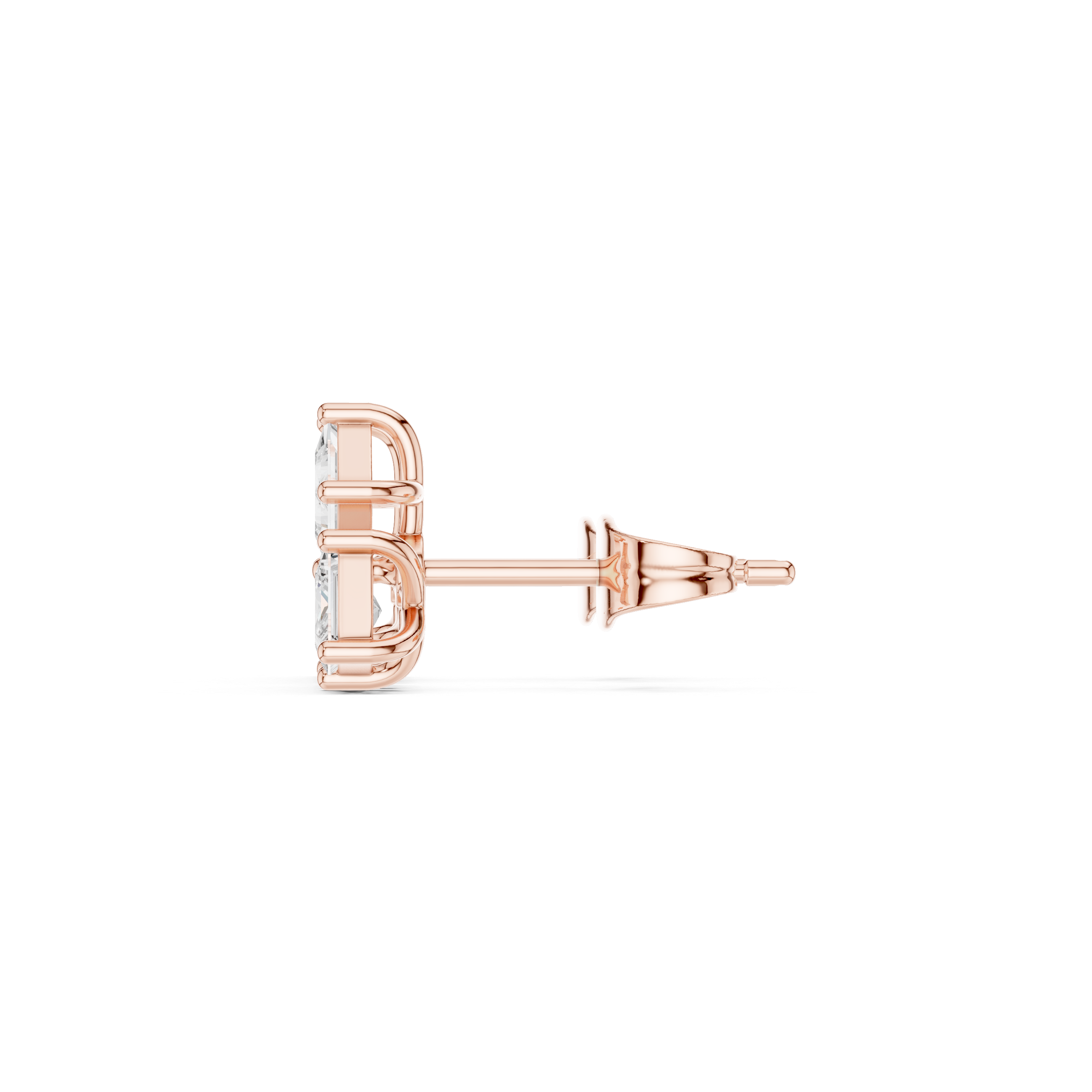 Princess Cut Diamond Cluster Stud Earrings – Modern Geometric Elegance