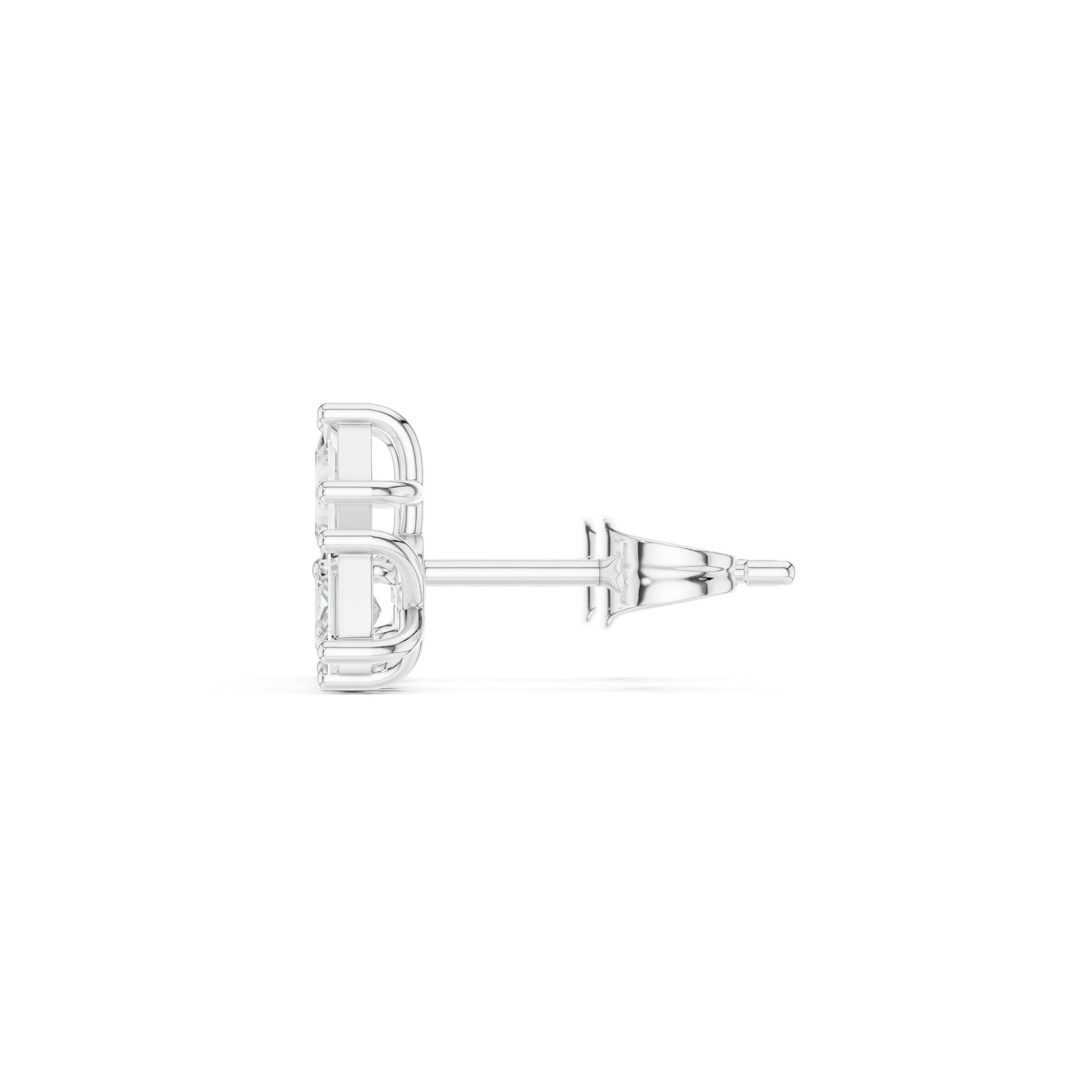 Princess Cut Diamond Cluster Stud Earrings – Modern Geometric Elegance