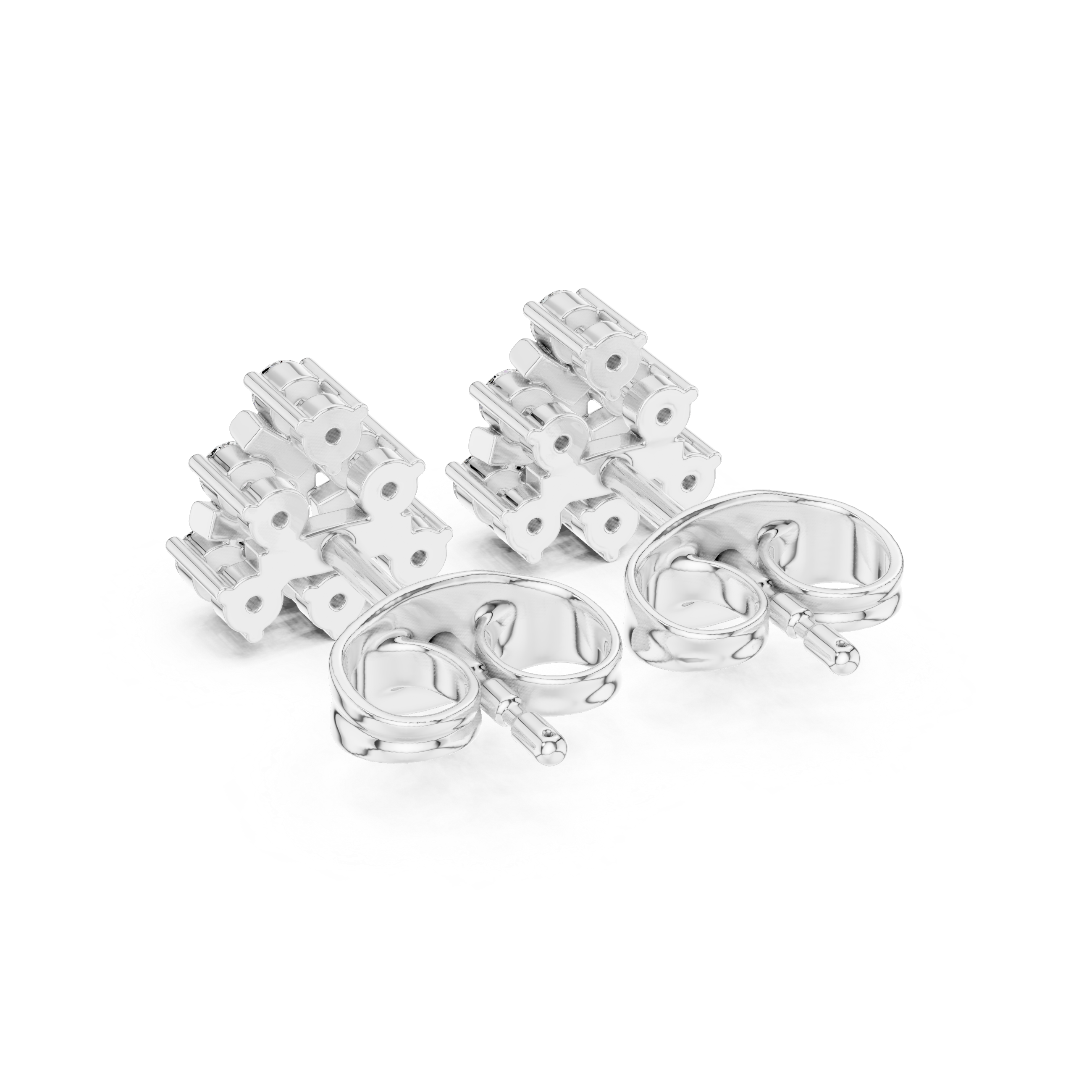 Cluster Diamond Snowflake Stud Earrings