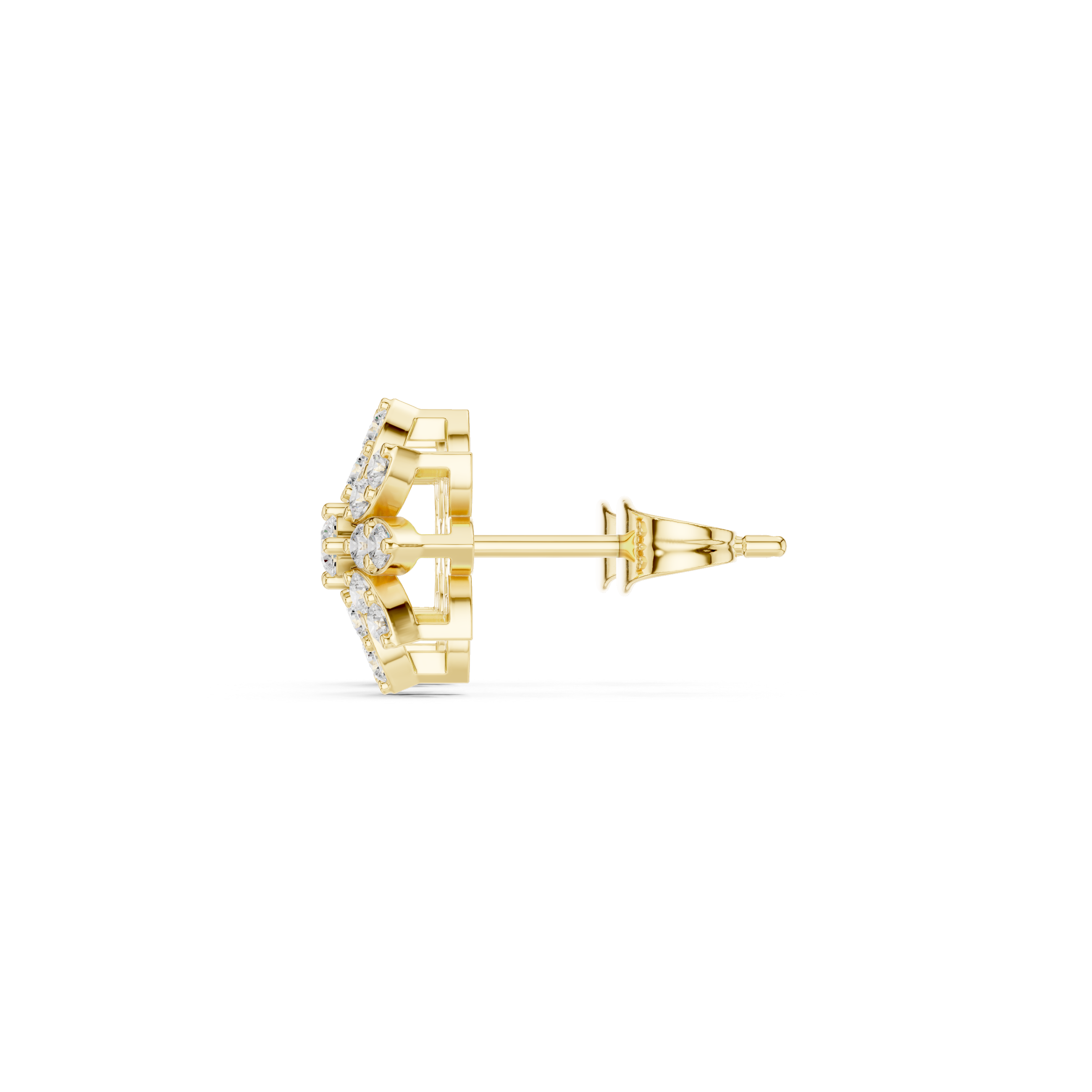 Floral Marquise & Round Diamond Cluster Stud Earrings