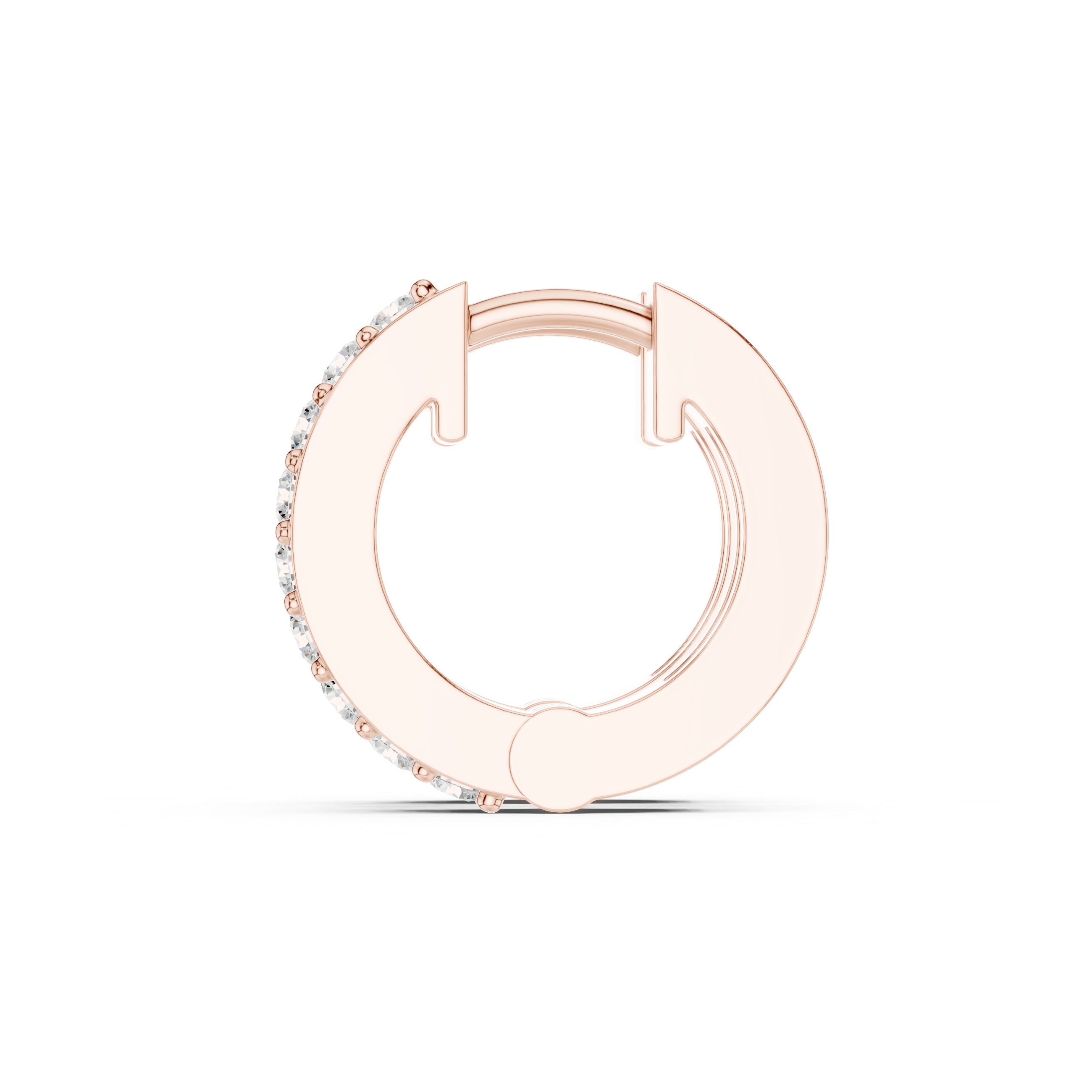Pavé Diamond Hoop Earrings – Slim Gold Huggie Style