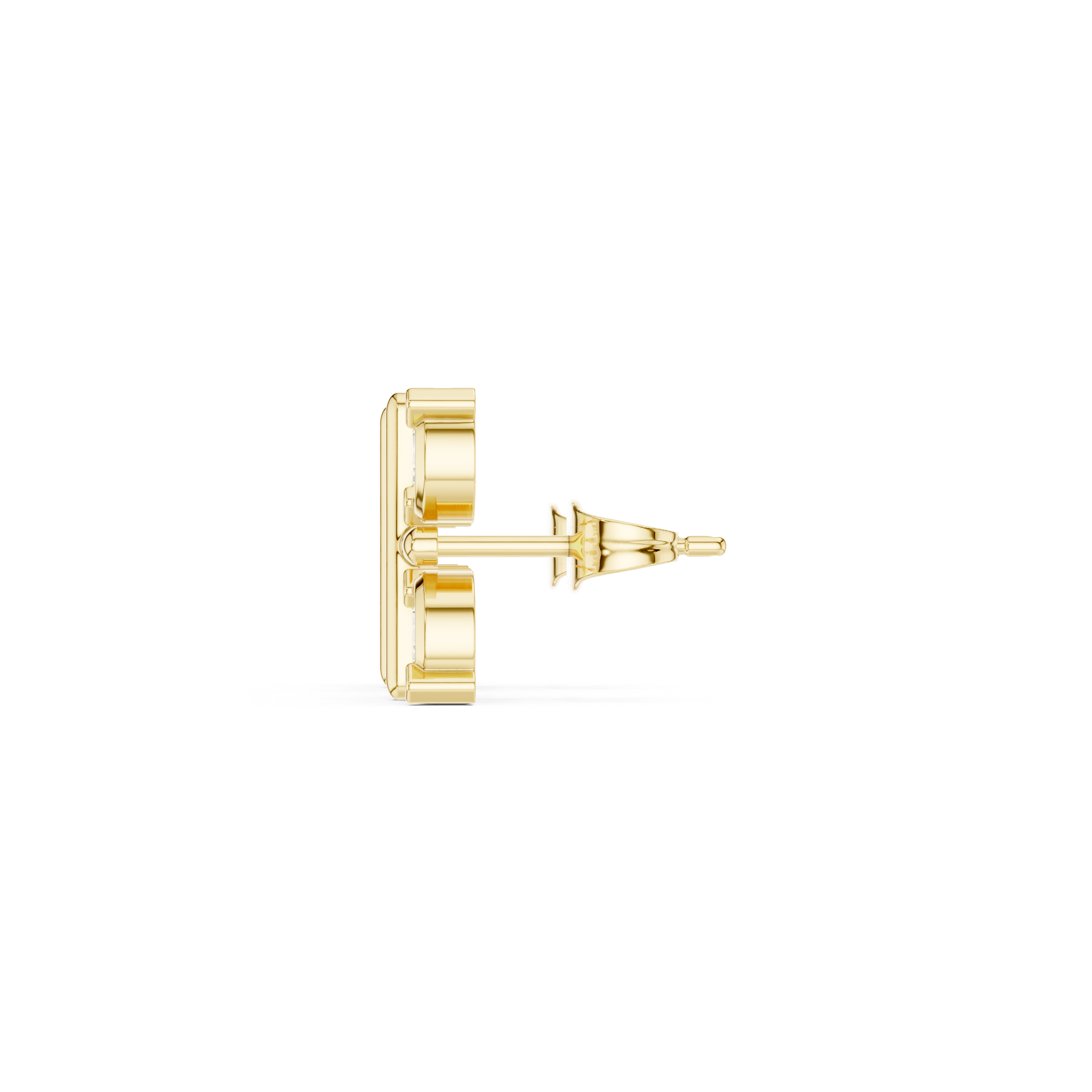 Geometric Four-Stone Diamond Stud Earrings