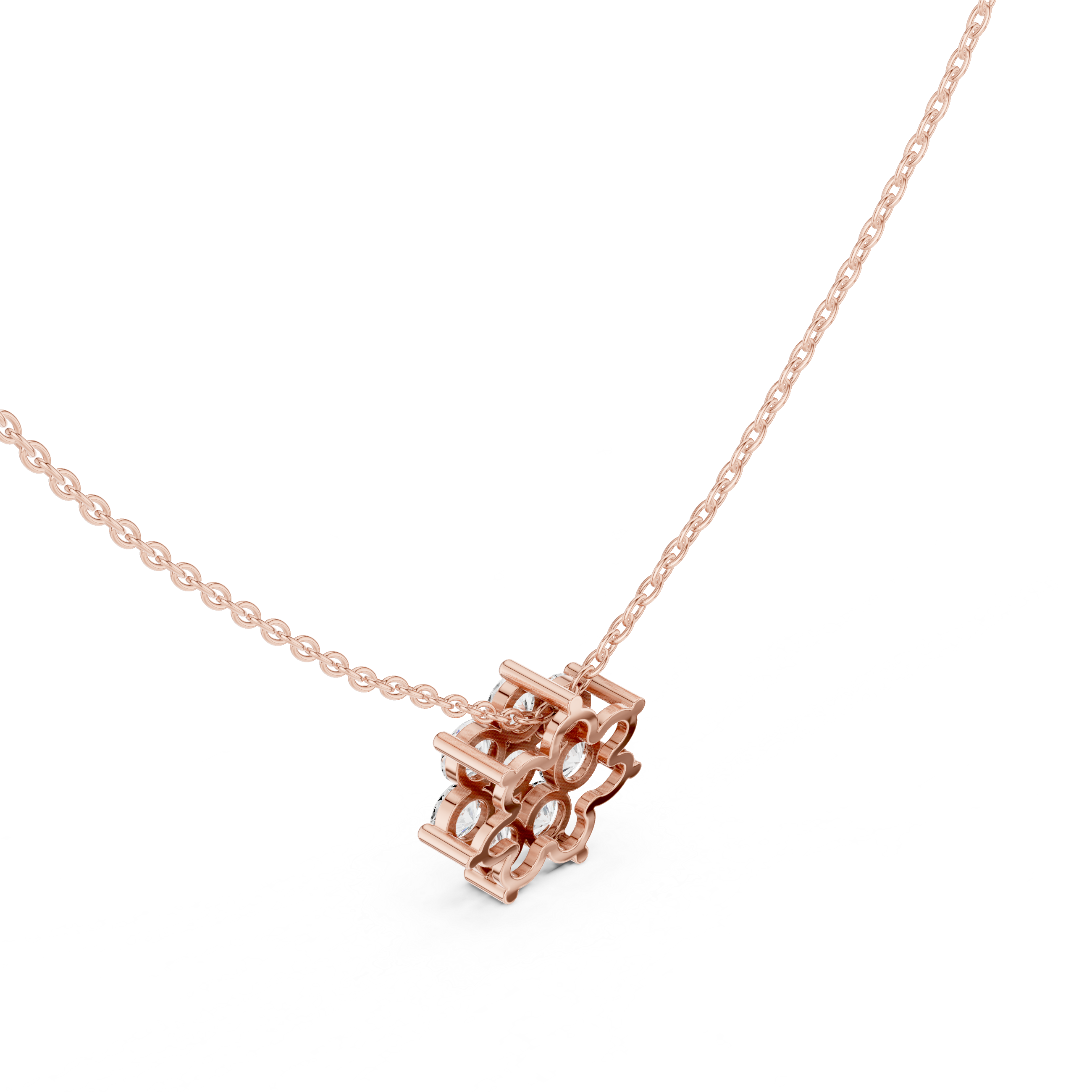 Classic Floral Cluster Diamond Necklace