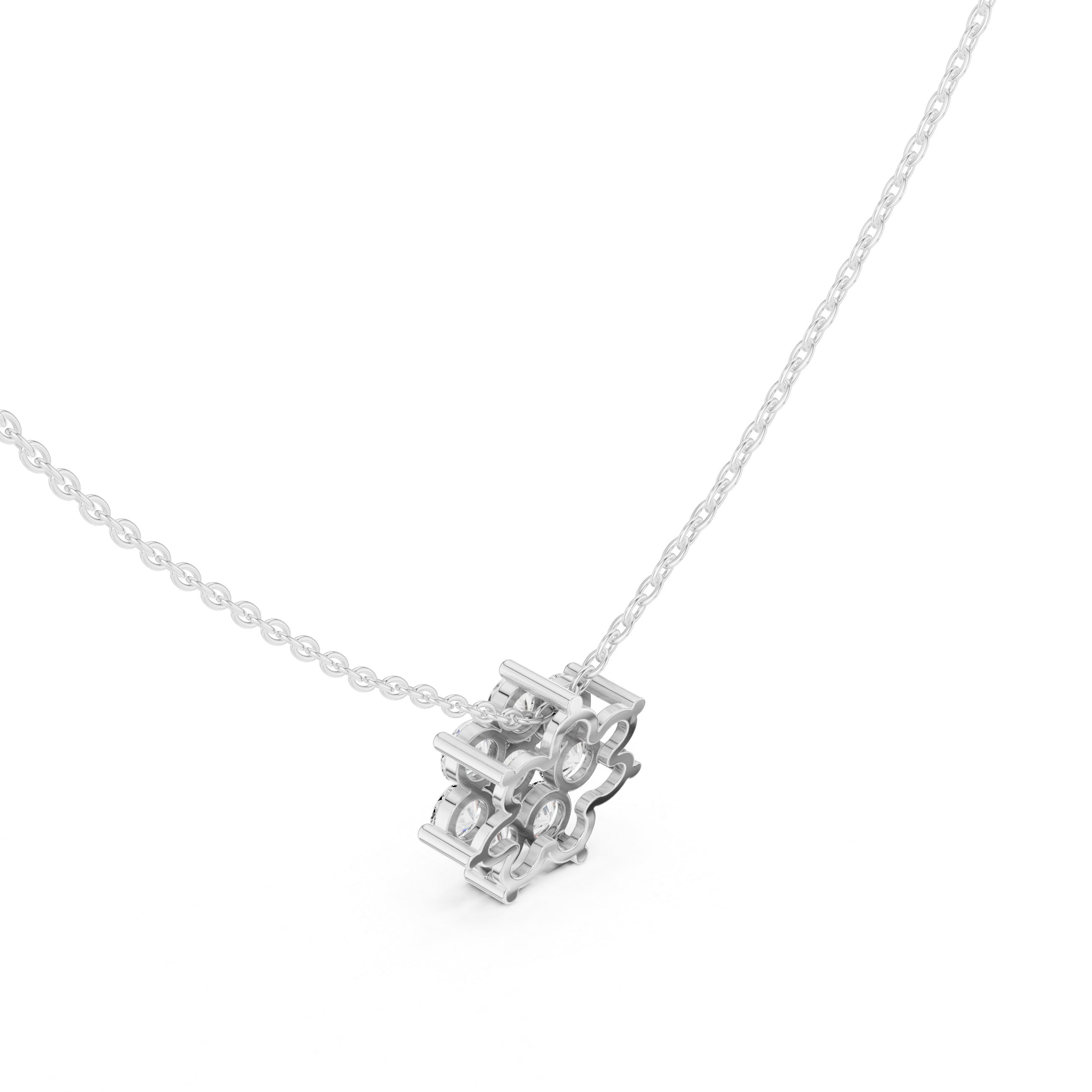 Classic Floral Cluster Diamond Necklace