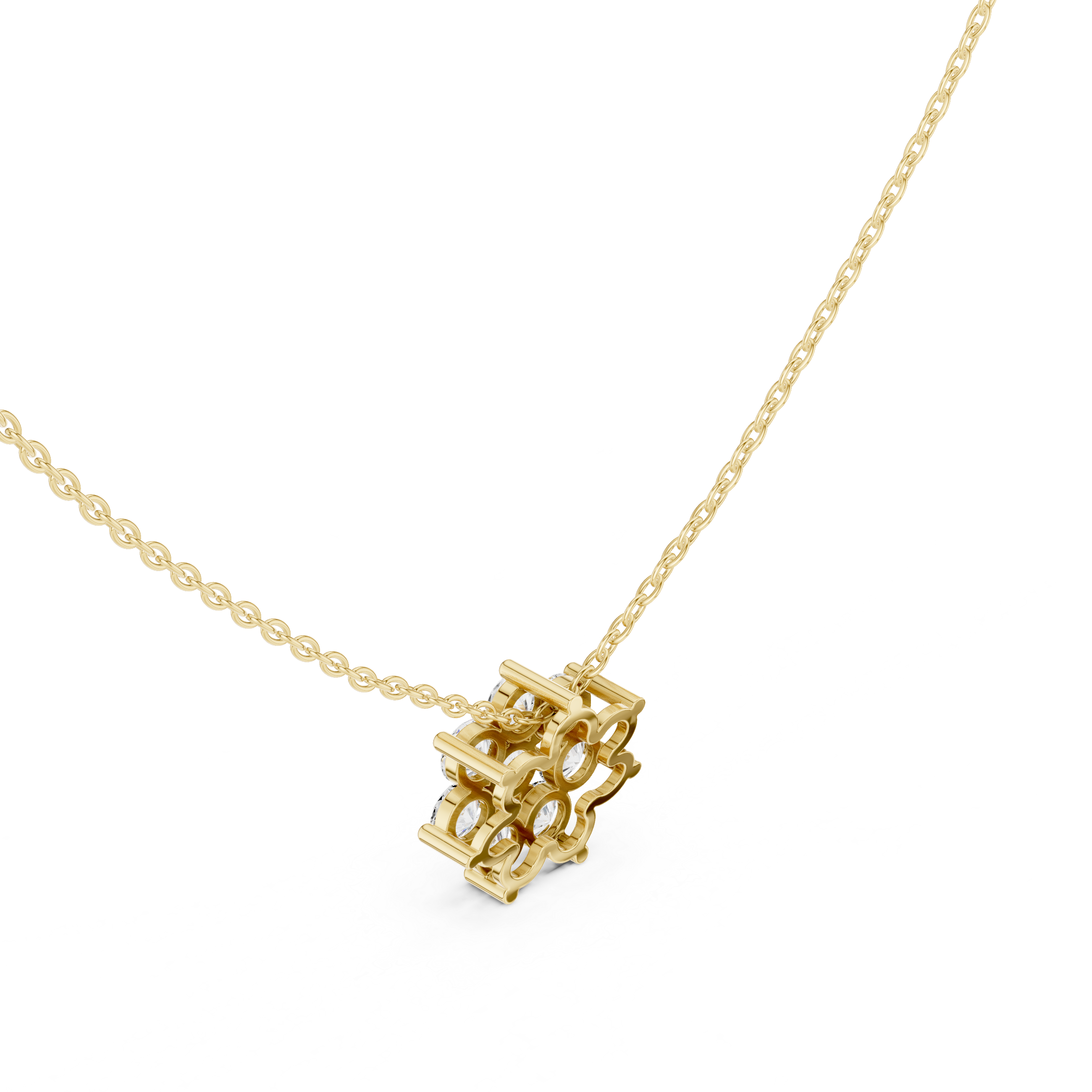 Classic Floral Cluster Diamond Necklace