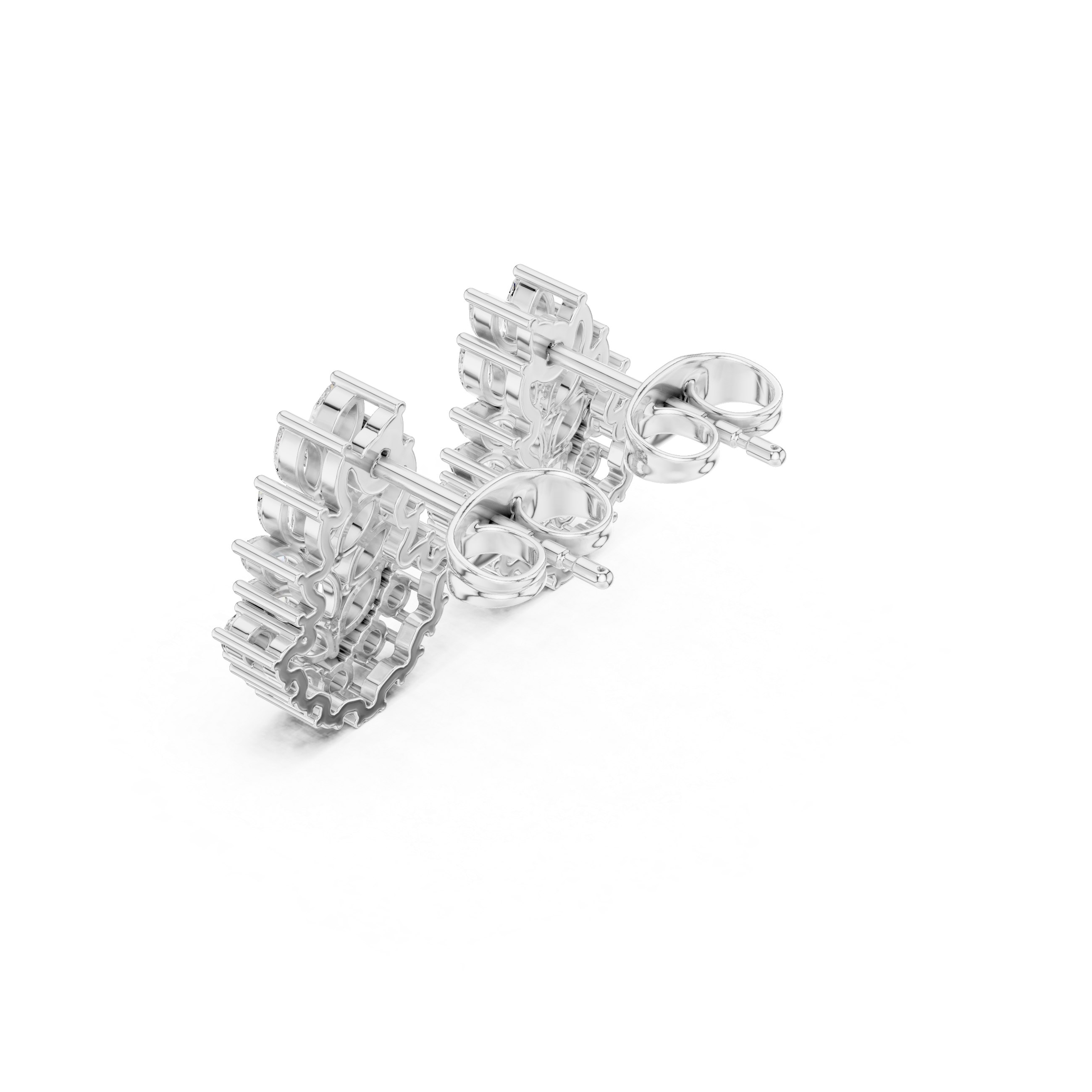 Marquise & Round Diamond Cluster Leaf Earrings