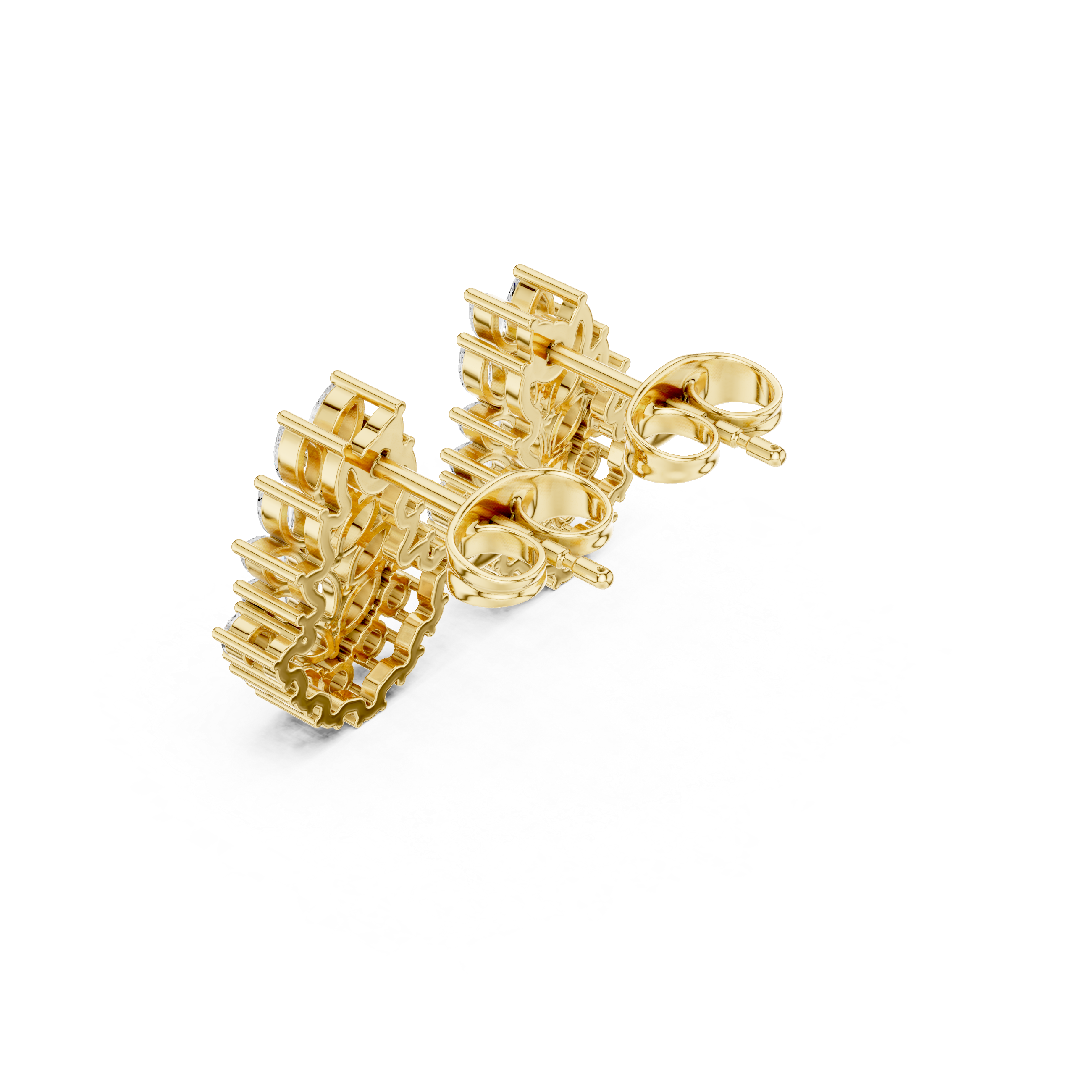 Marquise & Round Diamond Cluster Leaf Earrings