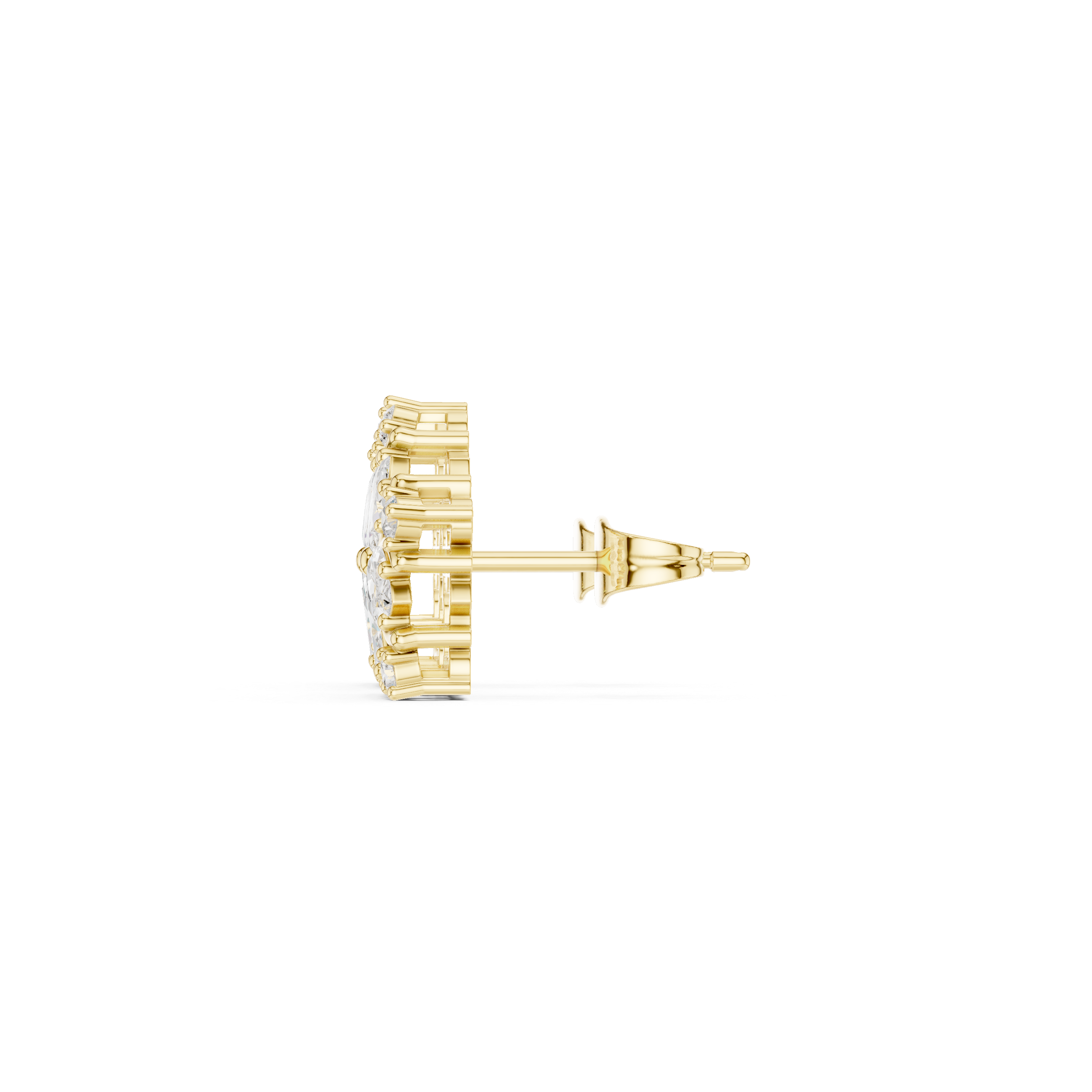 Marquise Cut Floral Diamond Cluster Stud Earrings