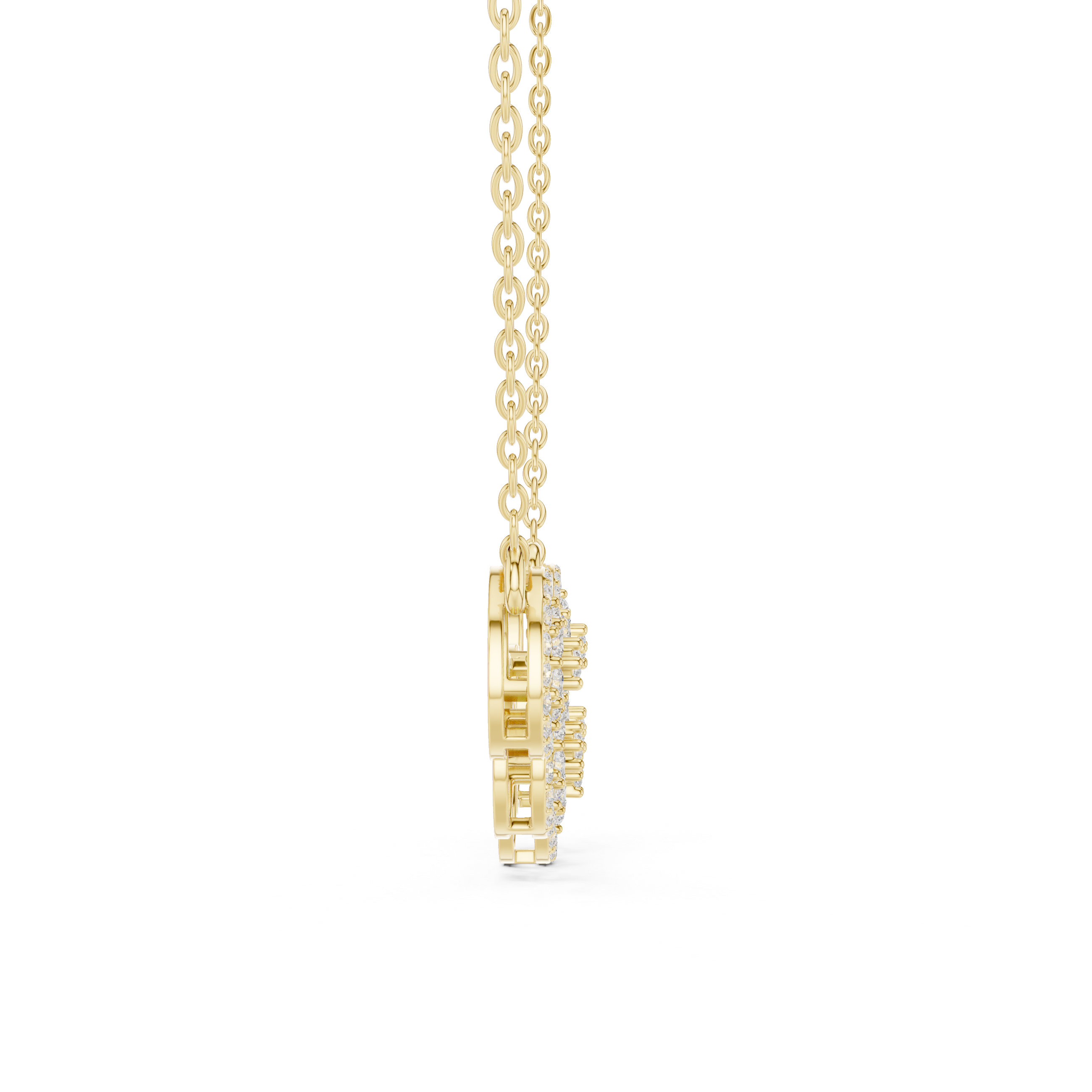 Five Circle Pave Diamond Necklace