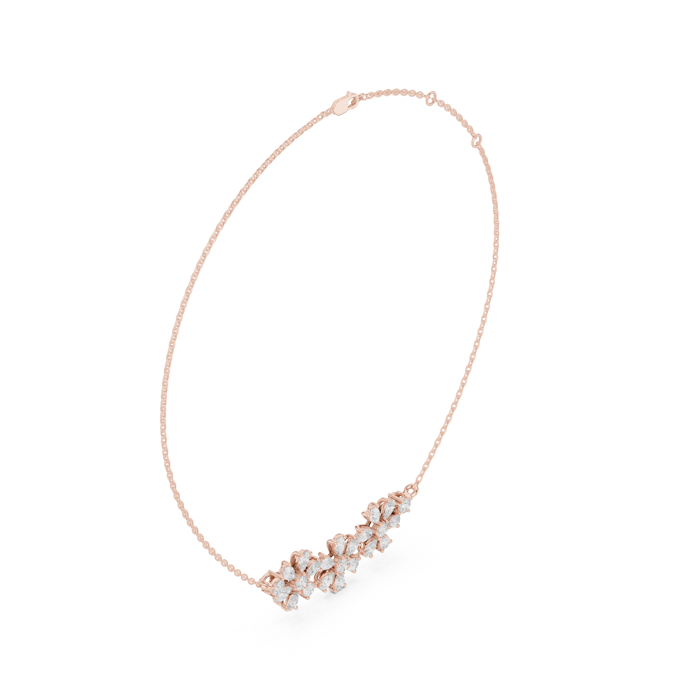 Floral Cluster Diamond Necklace