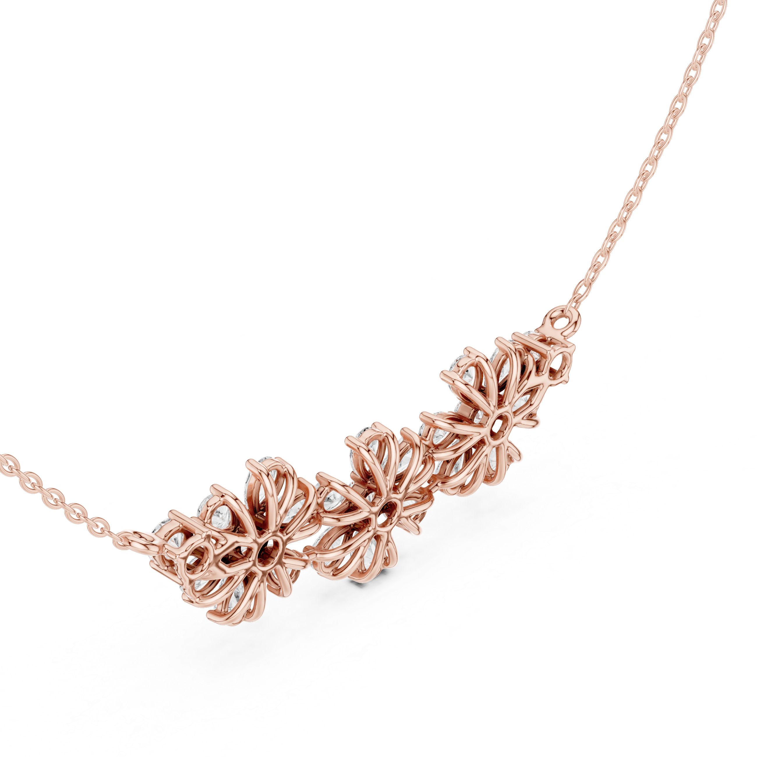 Floral Cluster Diamond Necklace