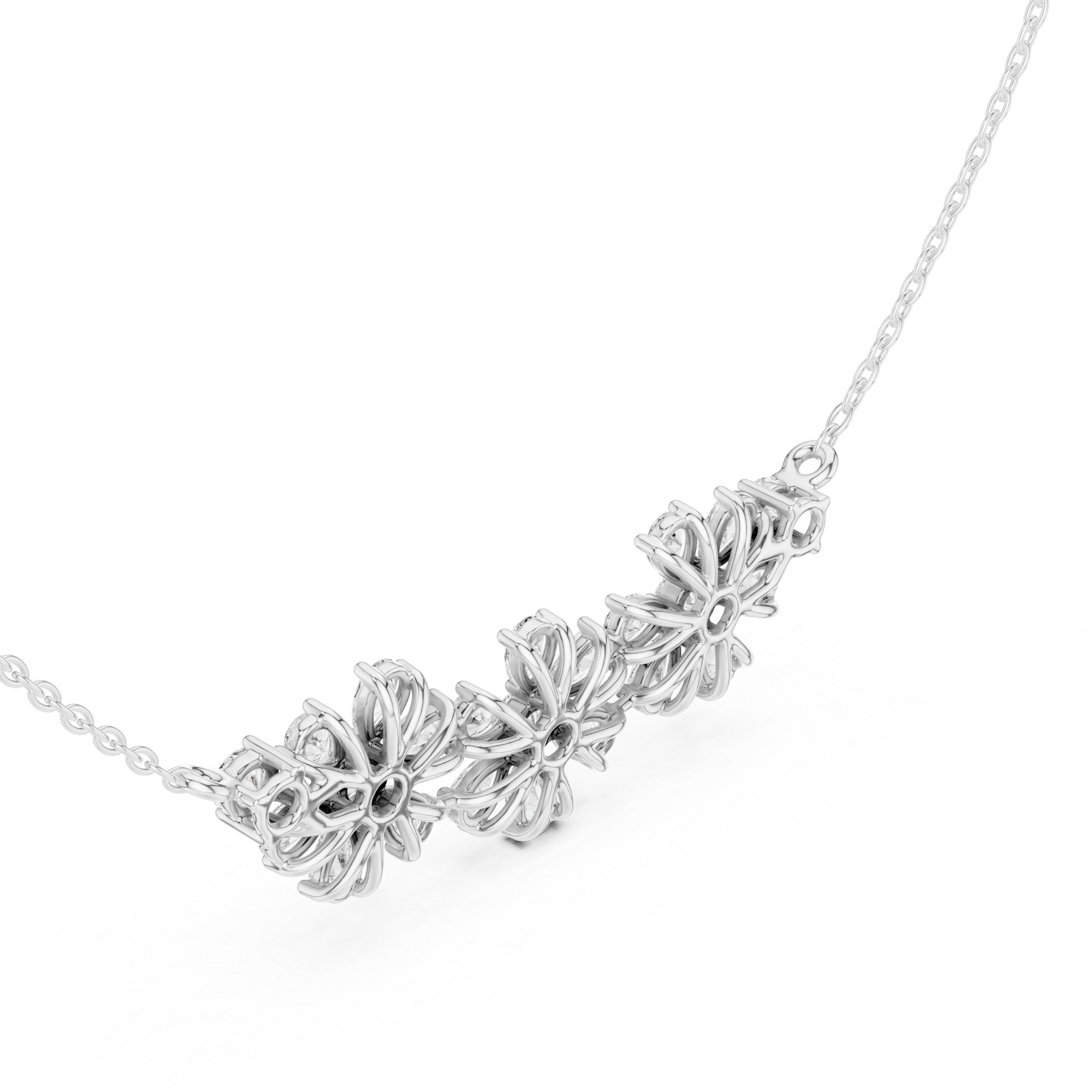 Floral Cluster Diamond Necklace