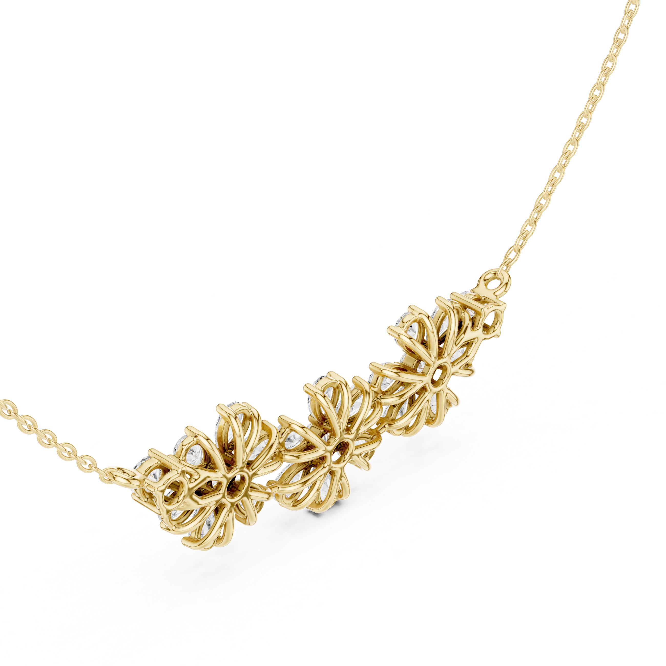 Floral Cluster Diamond Necklace