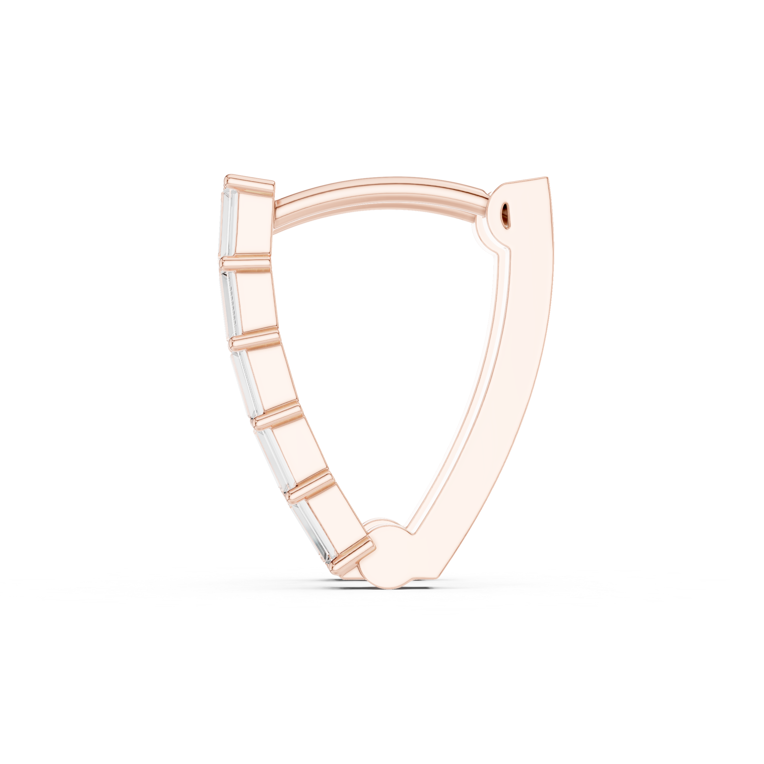 Modern Baguette Stone Half Hoop Earrings