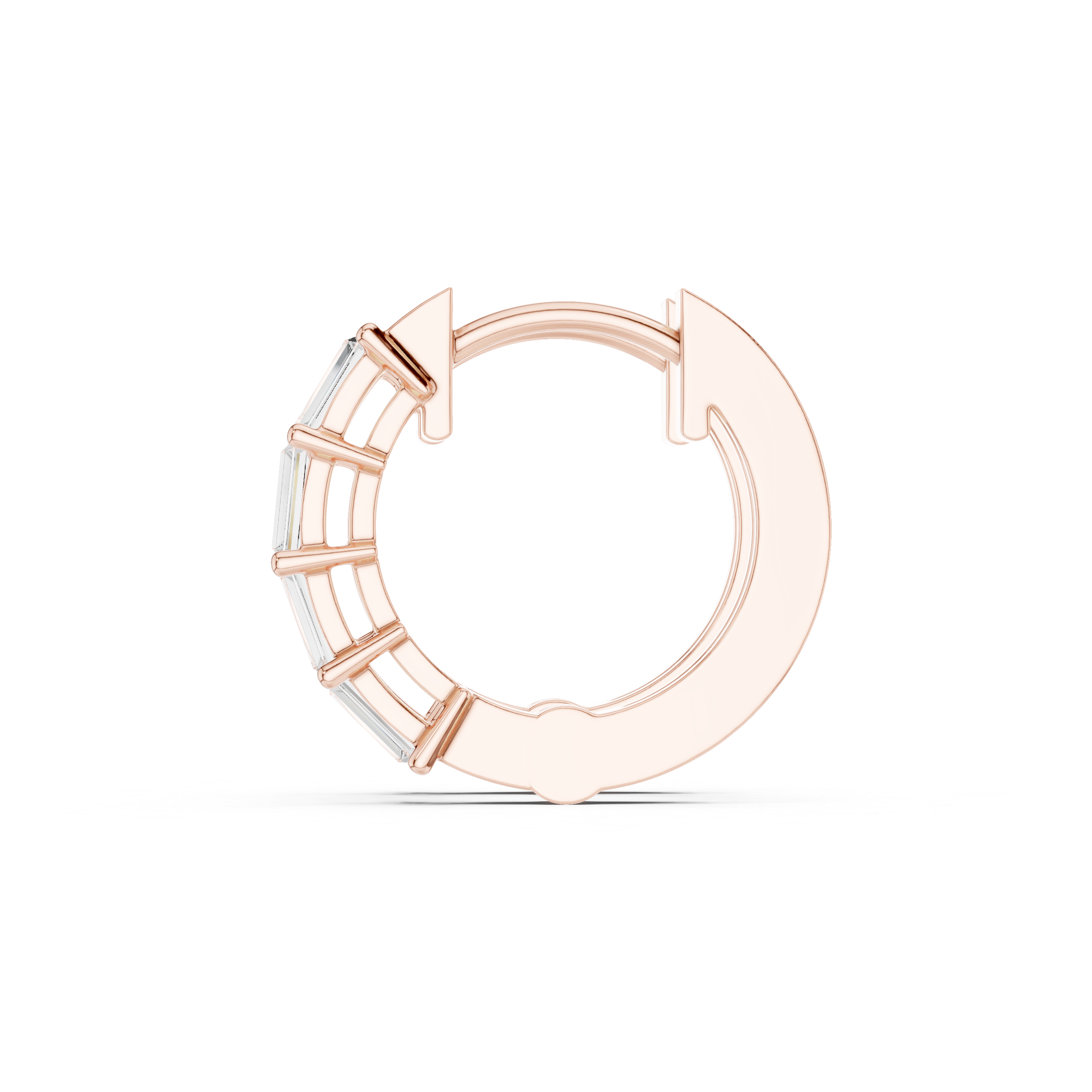 Modern Baguette Cut Hoop Earrings