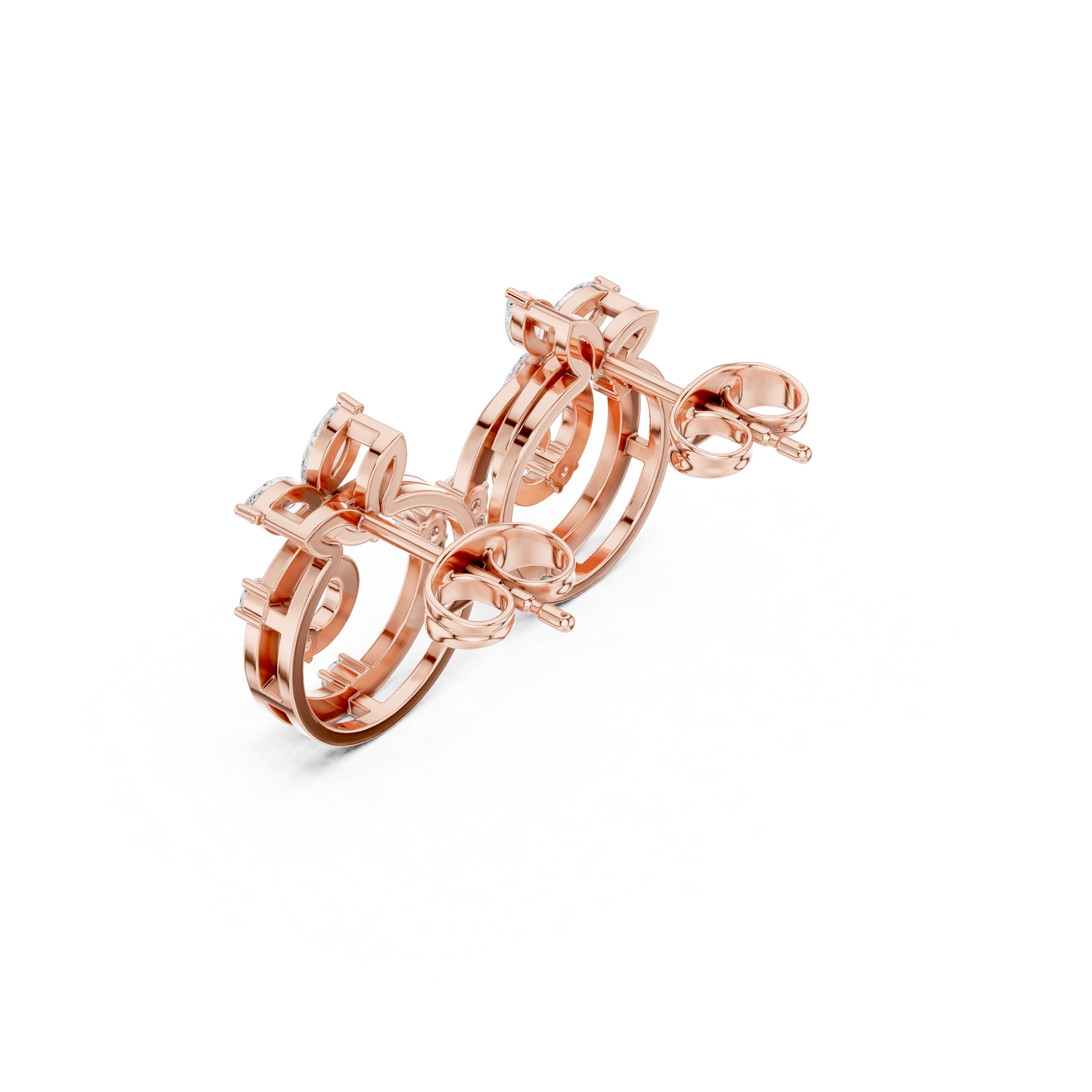 Nature-Inspired Spiral Marquise Stone Earrings – Elegant and Artistic Design
