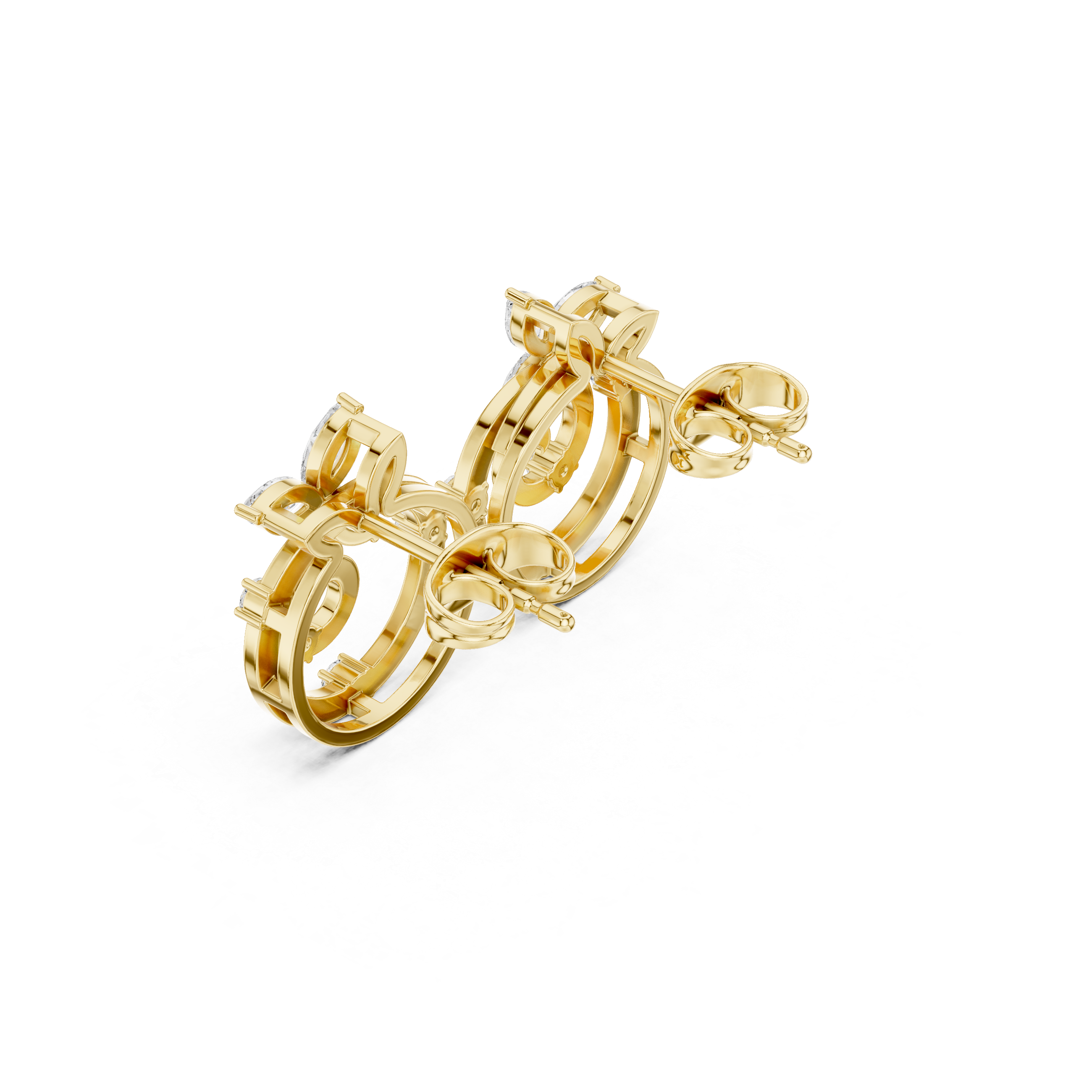 Nature-Inspired Spiral Marquise Stone Earrings – Elegant and Artistic Design
