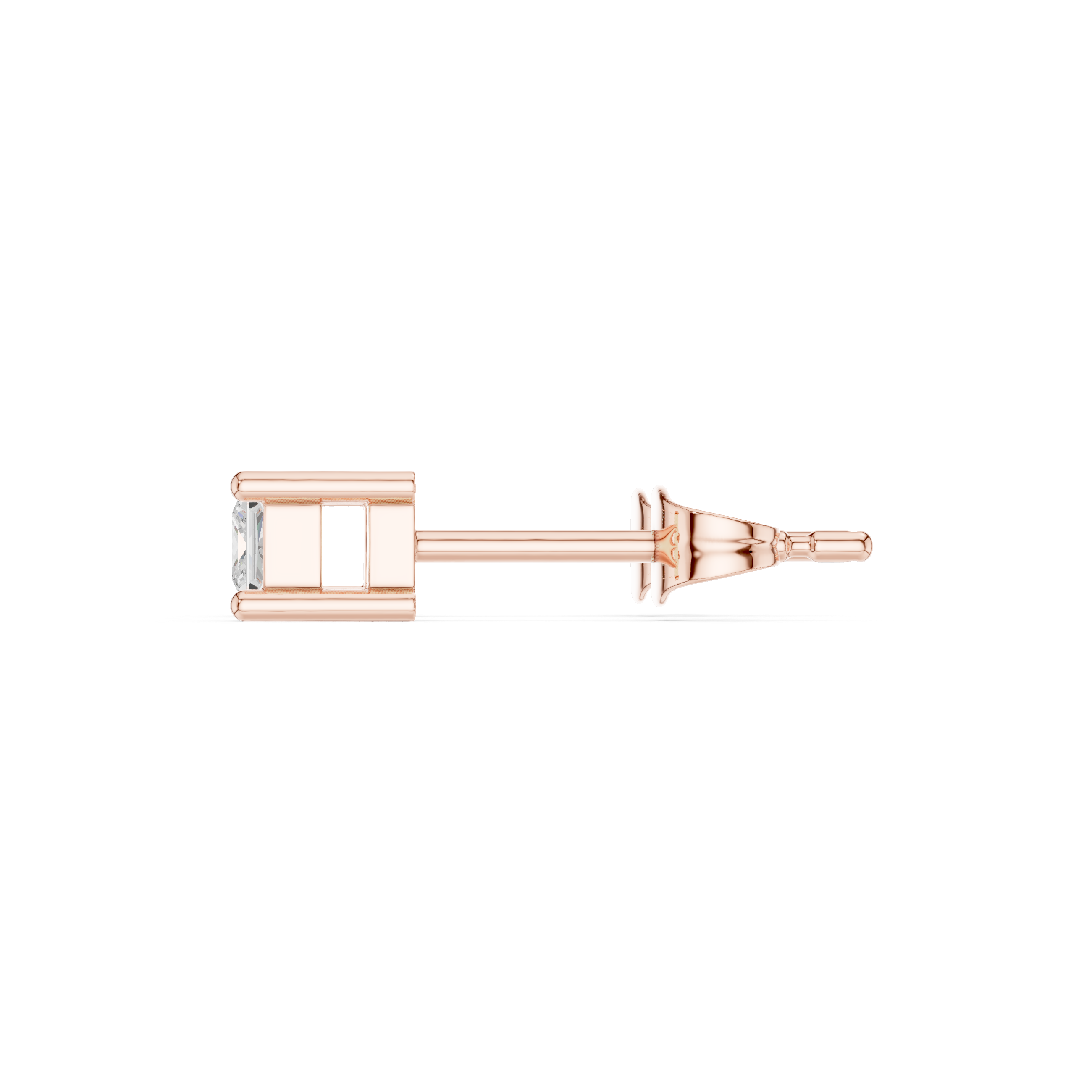 Minimal Princess Cut Solitaire Stud Earrings – Timeless Classic Design