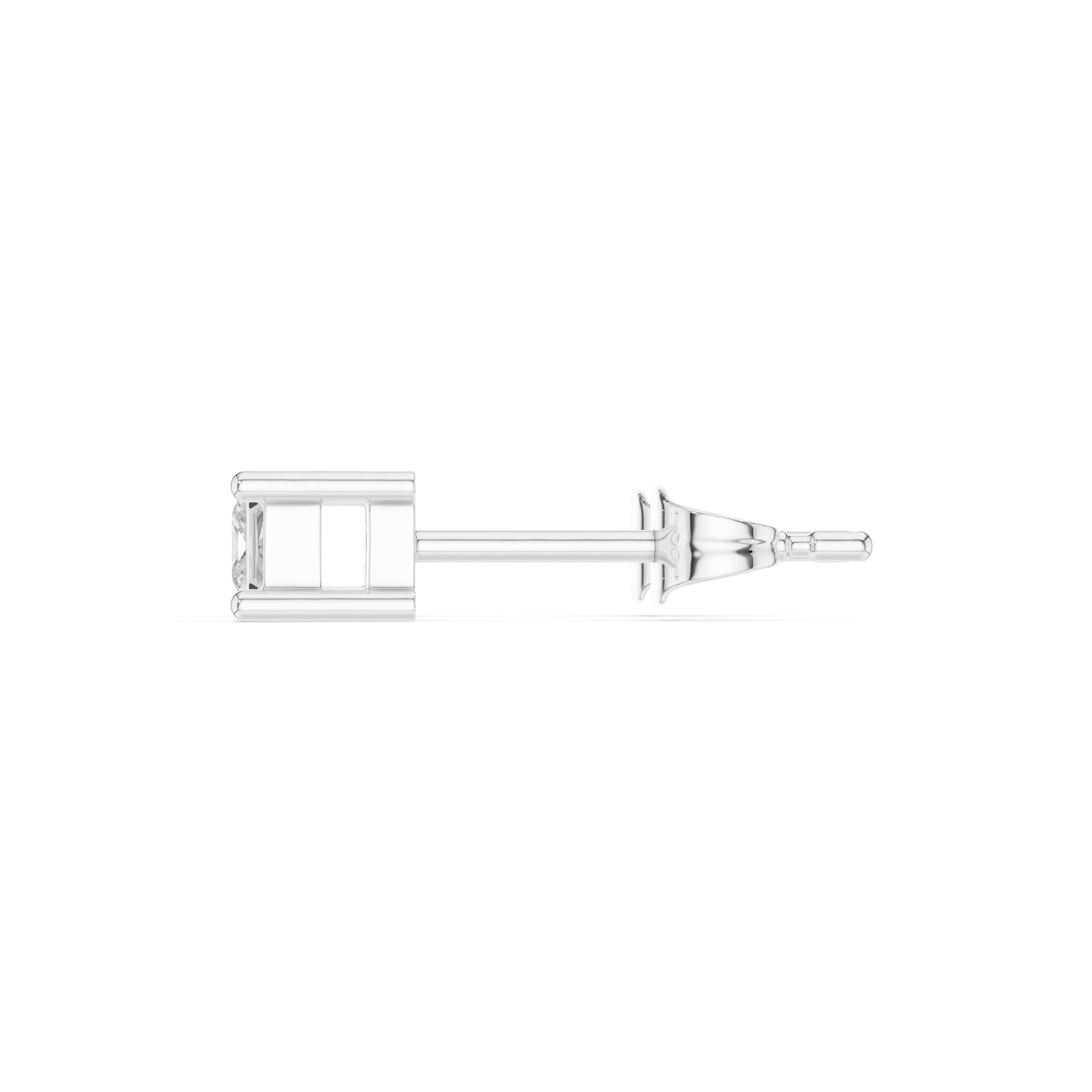 Minimal Princess Cut Solitaire Stud Earrings – Timeless Classic Design