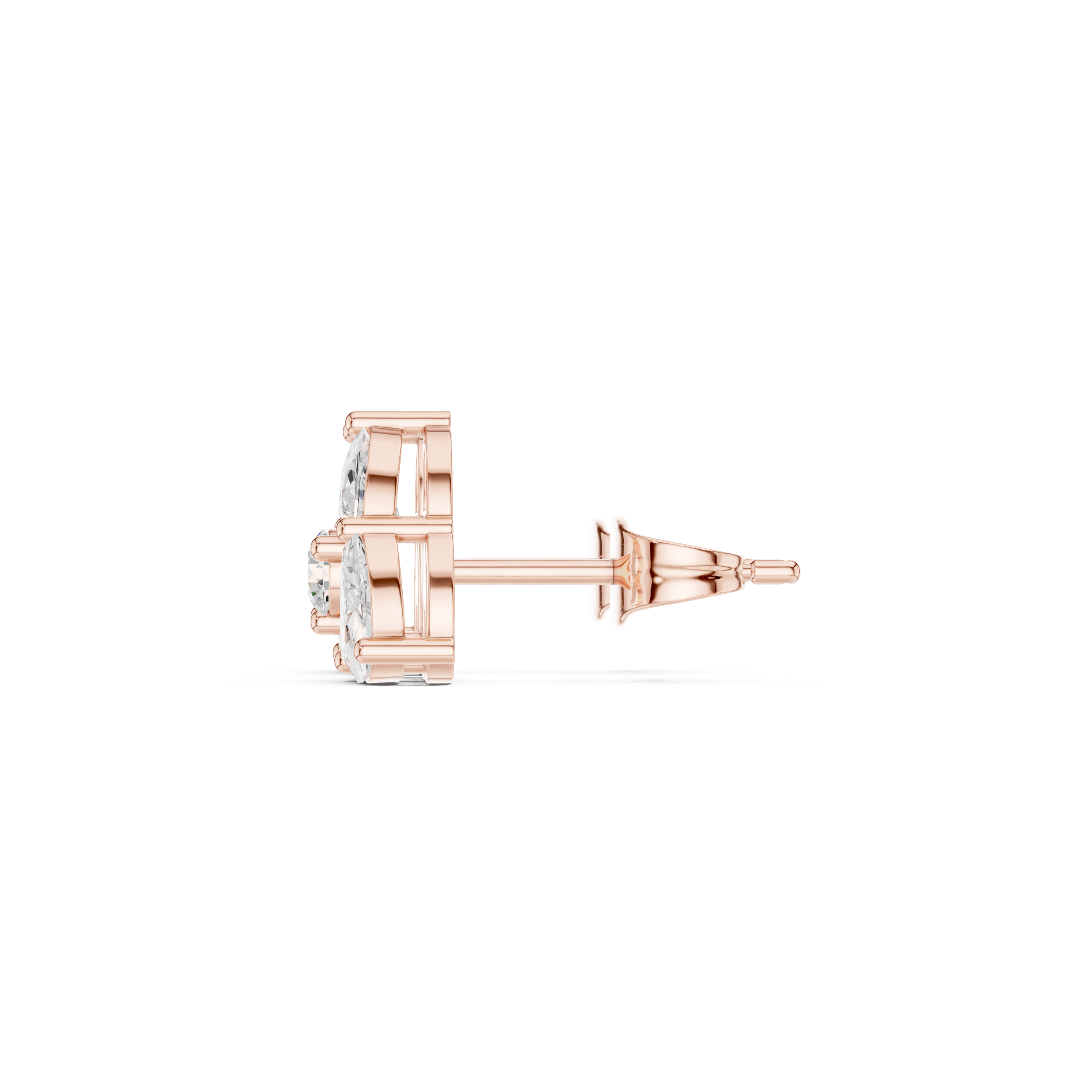 Trillion Cluster Diamond Stud Earrings – Modern Geometric Trio Design