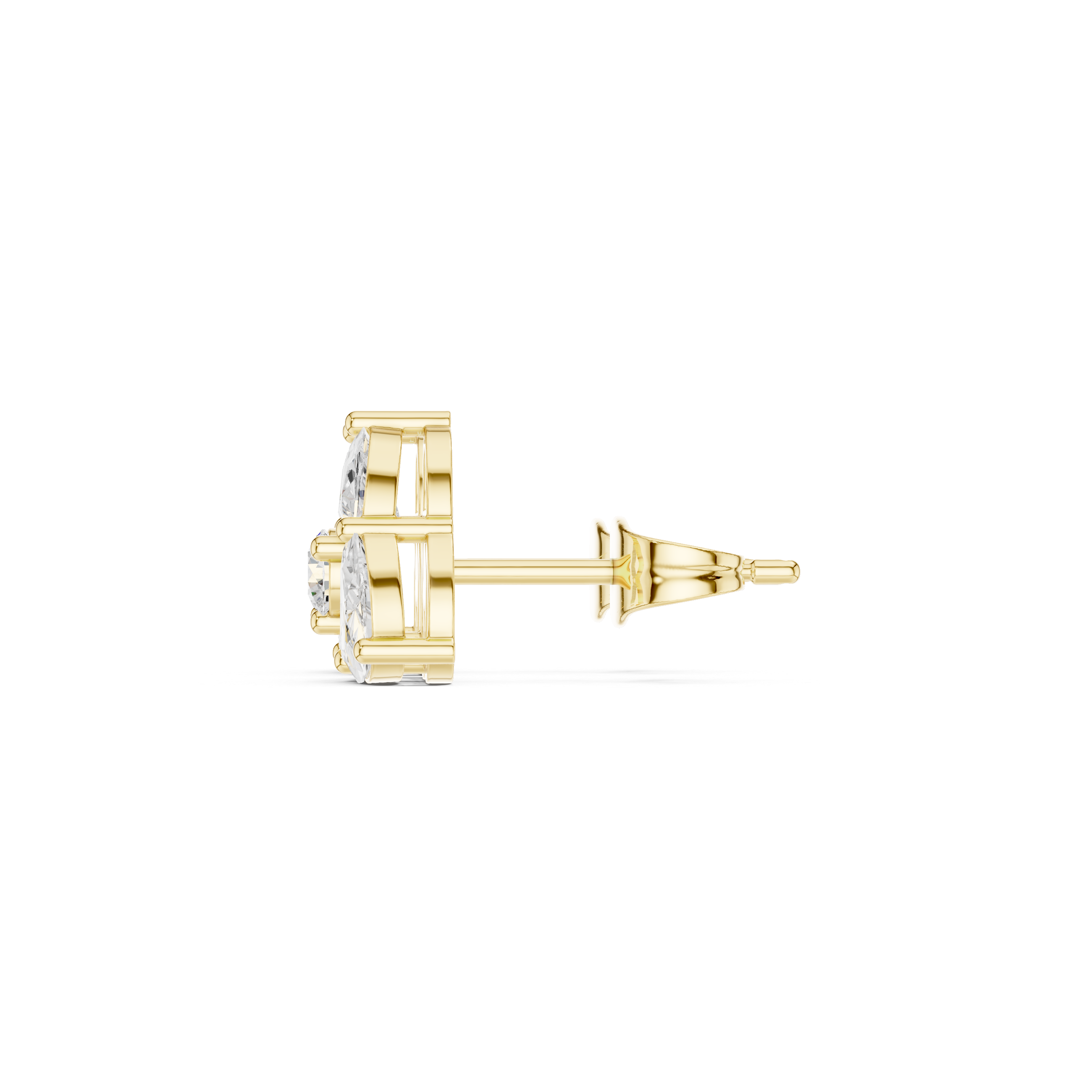 Trillion Cluster Diamond Stud Earrings – Modern Geometric Trio Design
