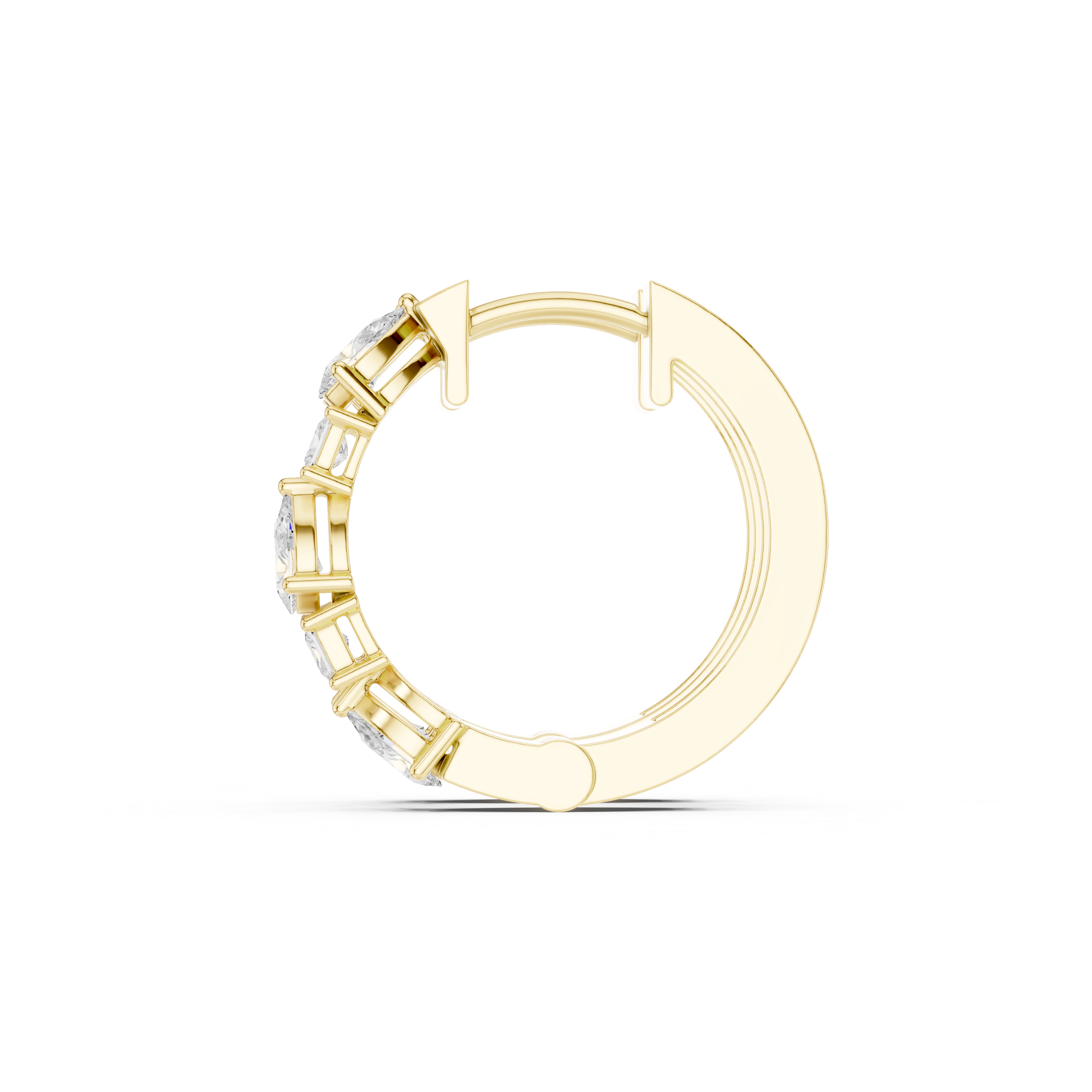 Multi Shape Diamond Hoop Earrings – Pear & Princess Cut Line Design