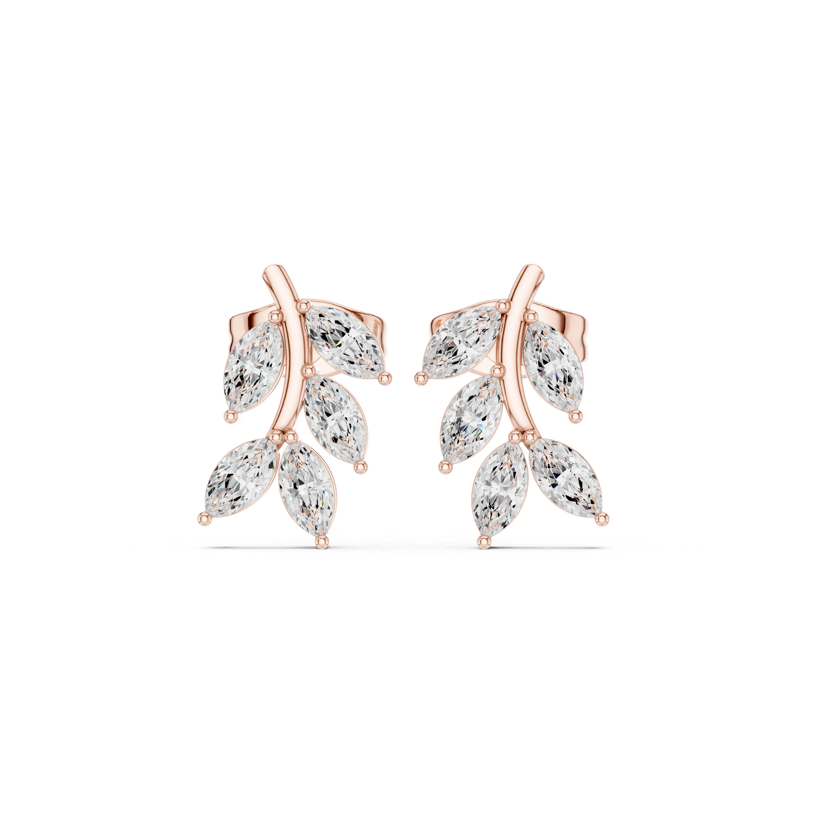 Marquise Stone Leaf Earrings – Nature-Inspired Elegant Design