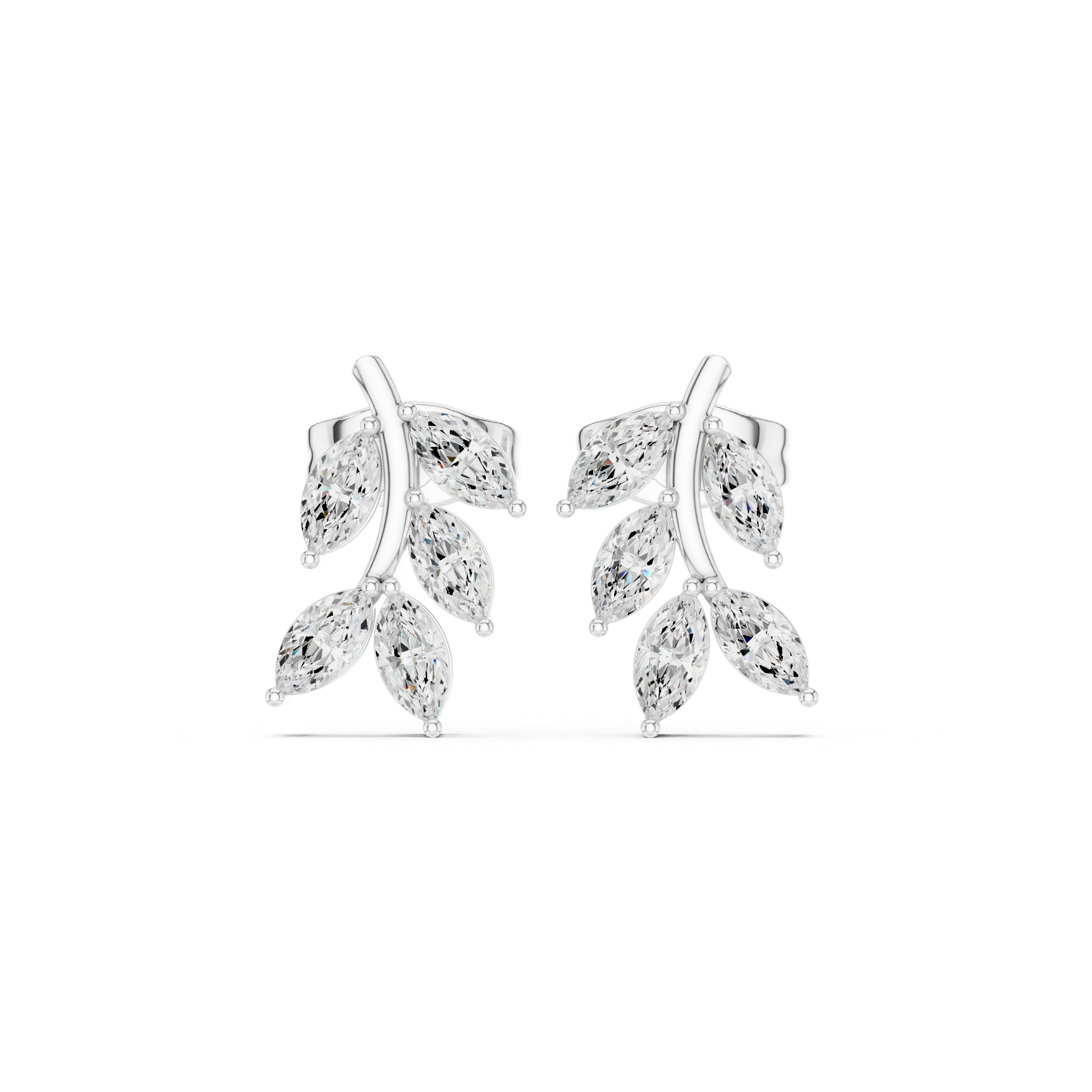 Marquise Stone Leaf Earrings – Nature-Inspired Elegant Design