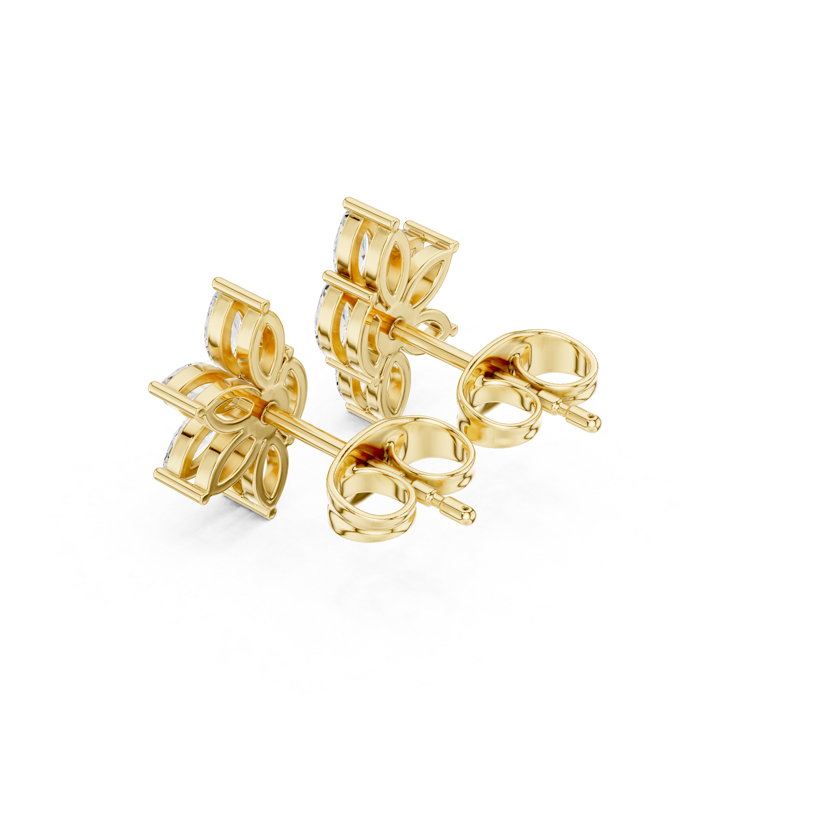 Marquise Cut Floral Cluster Earrings – Elegant Sparkling Bloom