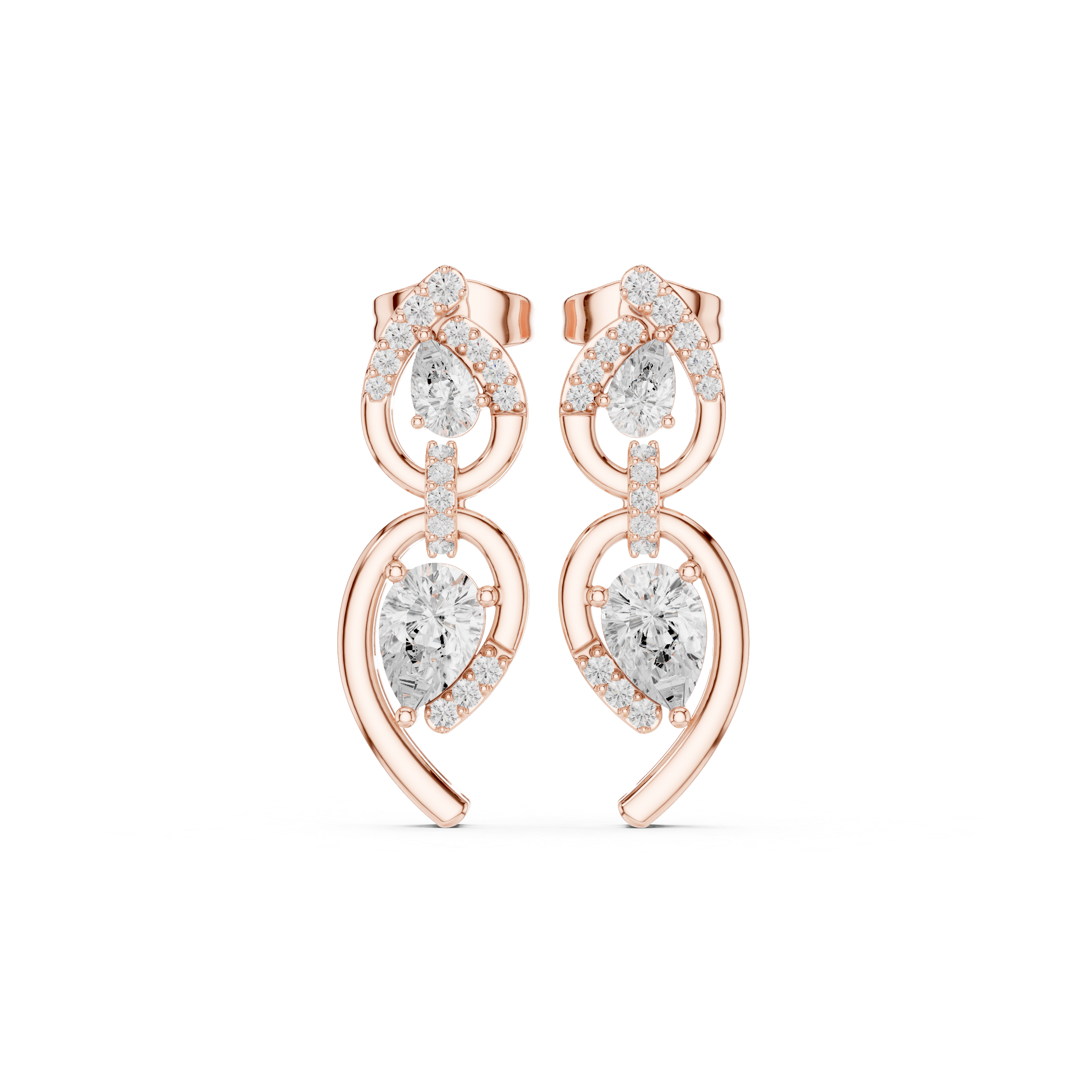 Pear Cut Multi-Stone Drop Earrings – Elegant Flow Design