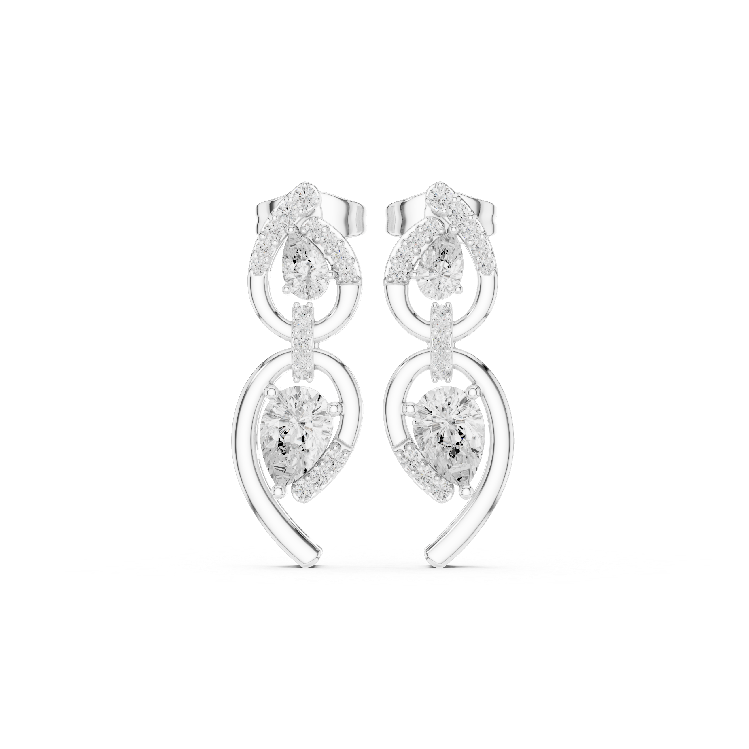 Pear Cut Multi-Stone Drop Earrings – Elegant Flow Design