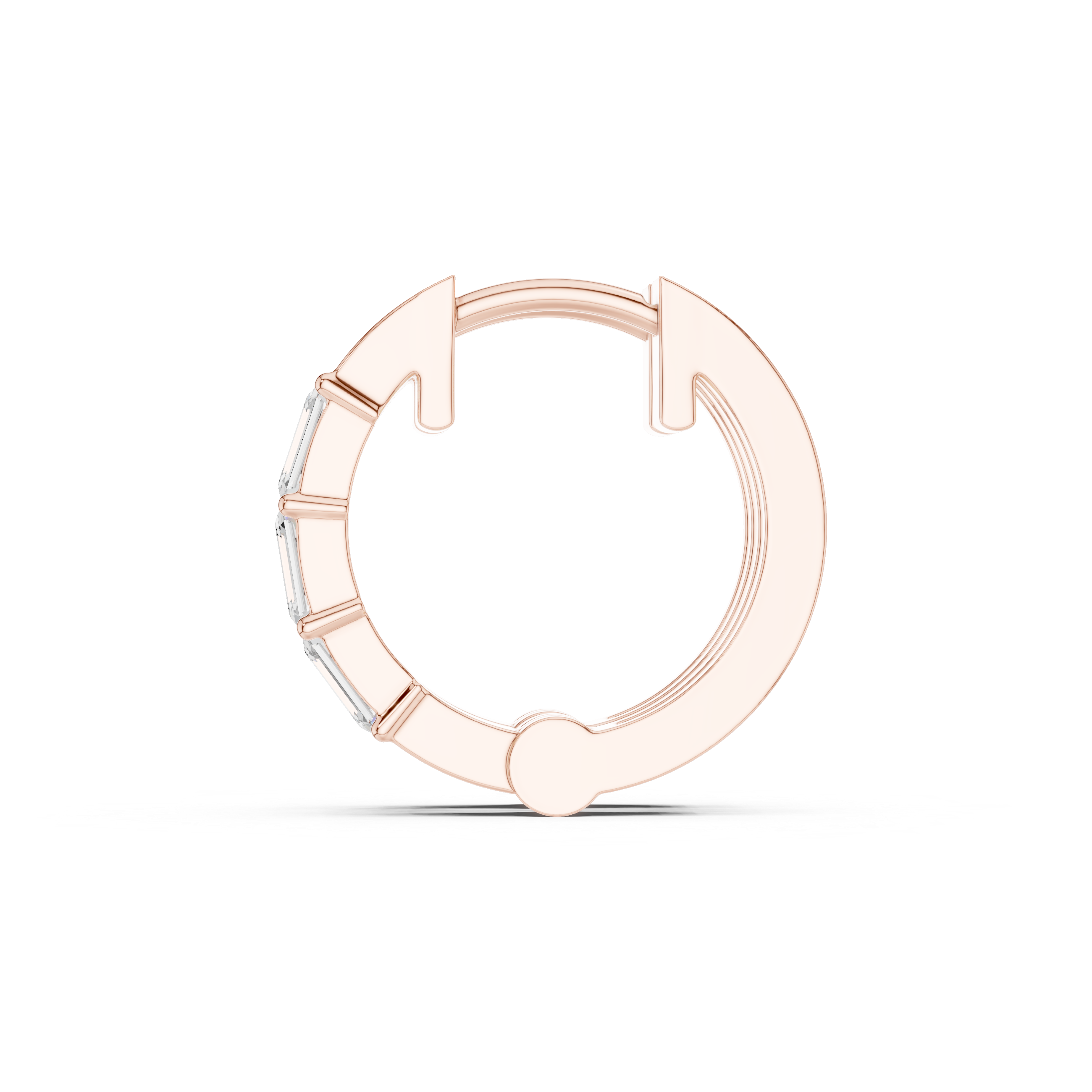 Emerald Cut Multi-Stone Hoop Earrings – Modern Linear Elegance