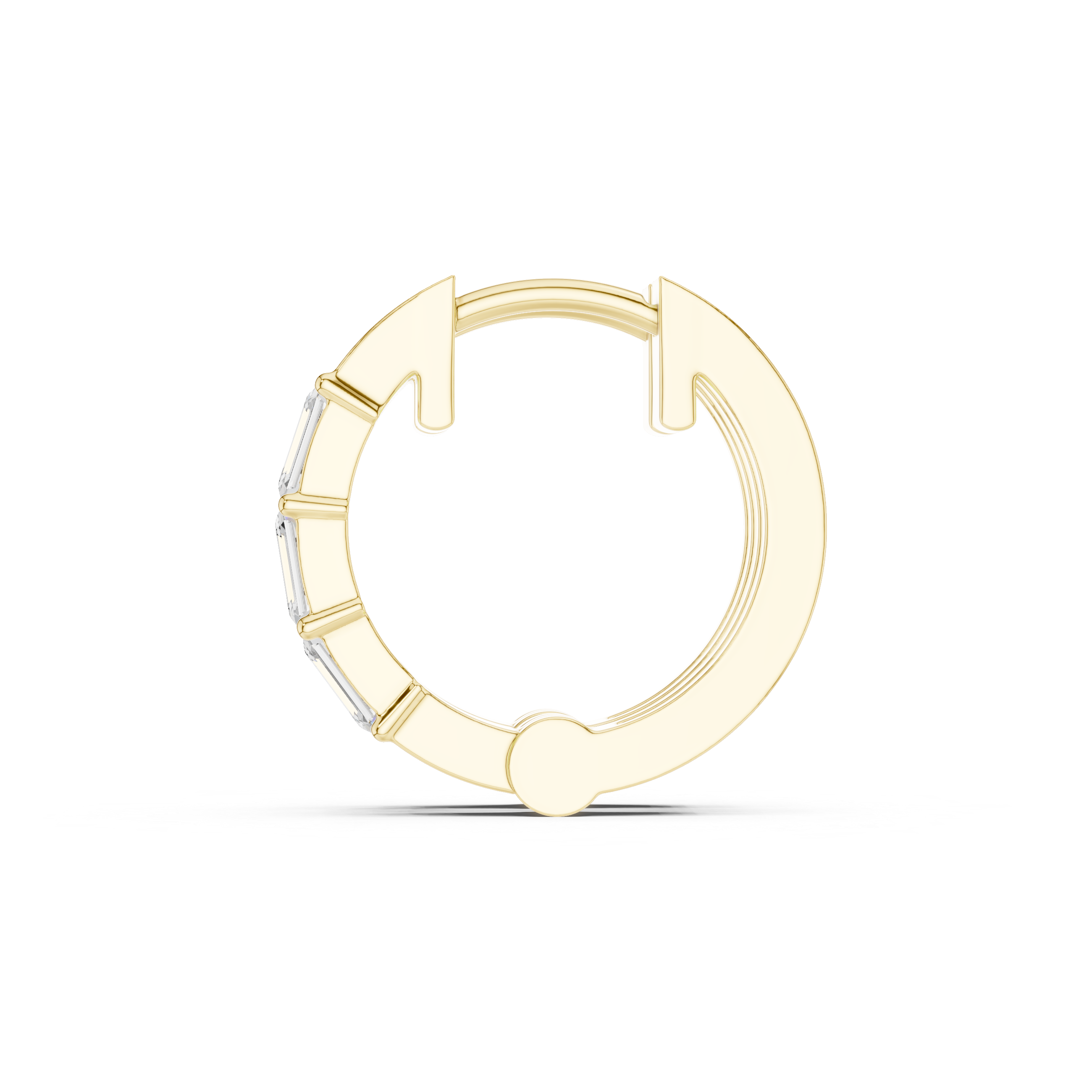 Emerald Cut Multi-Stone Hoop Earrings – Modern Linear Elegance