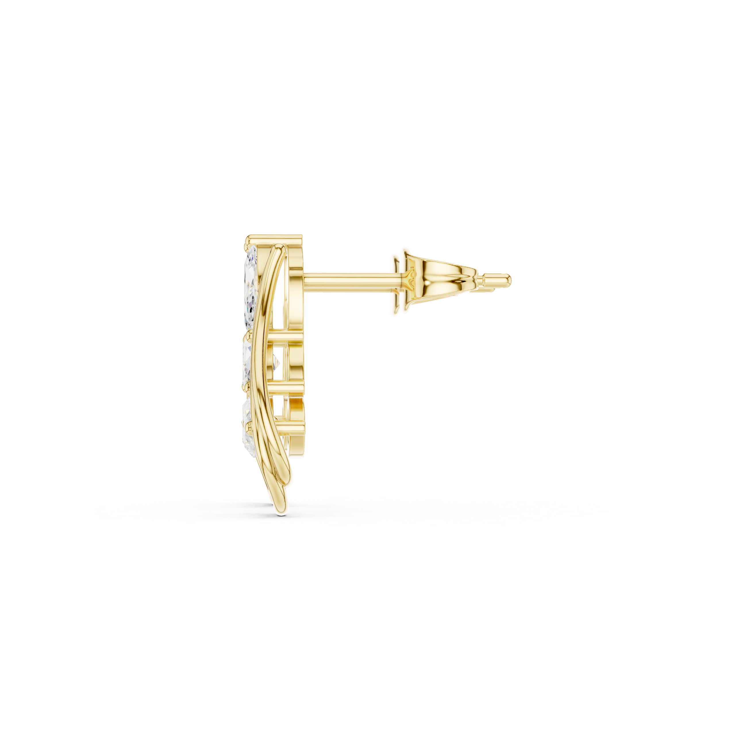 Marquise Cut Multi-Stone Stud Earrings – Elegant Flow Design