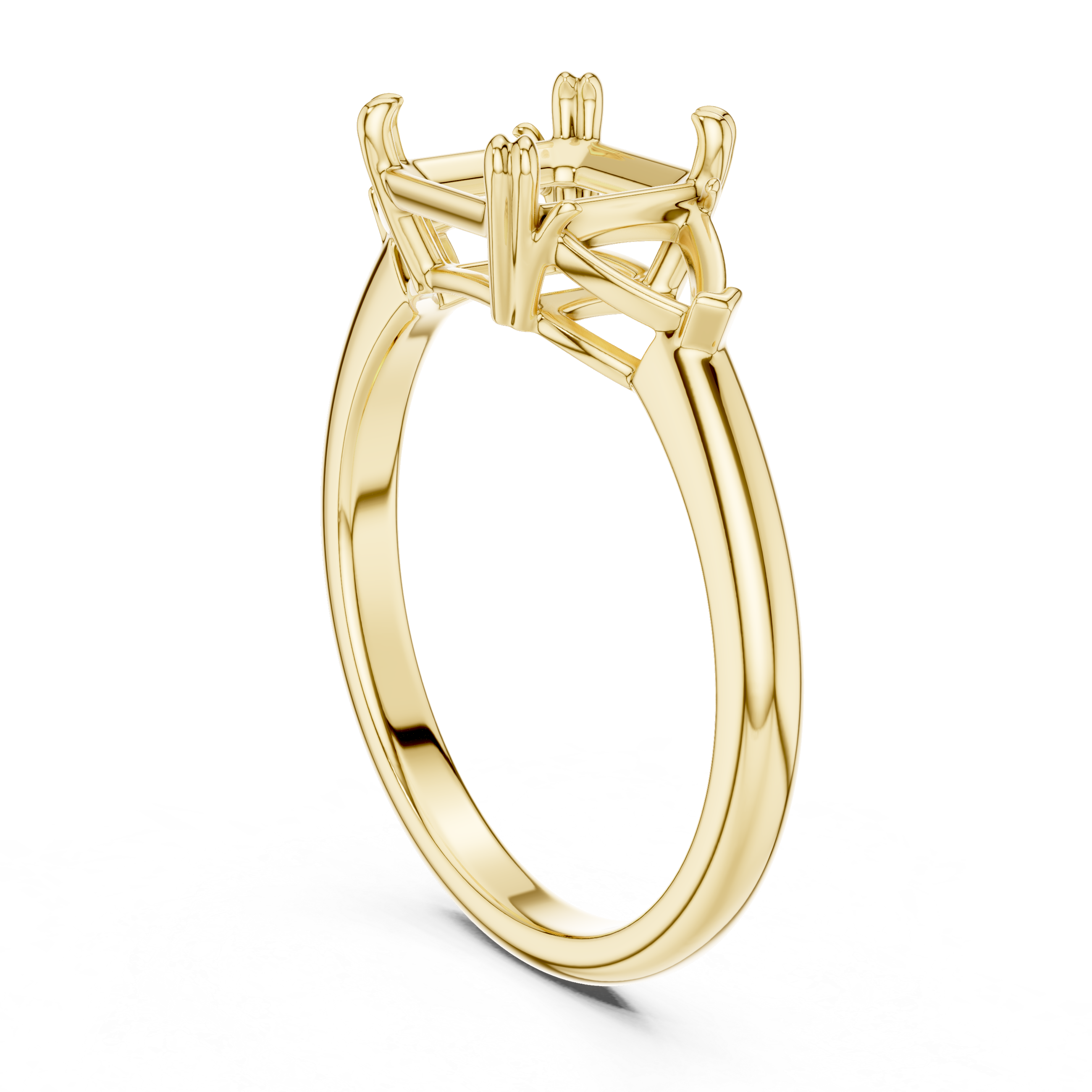 Asscher Cut Three-Stone Diamond Engagement Ring
