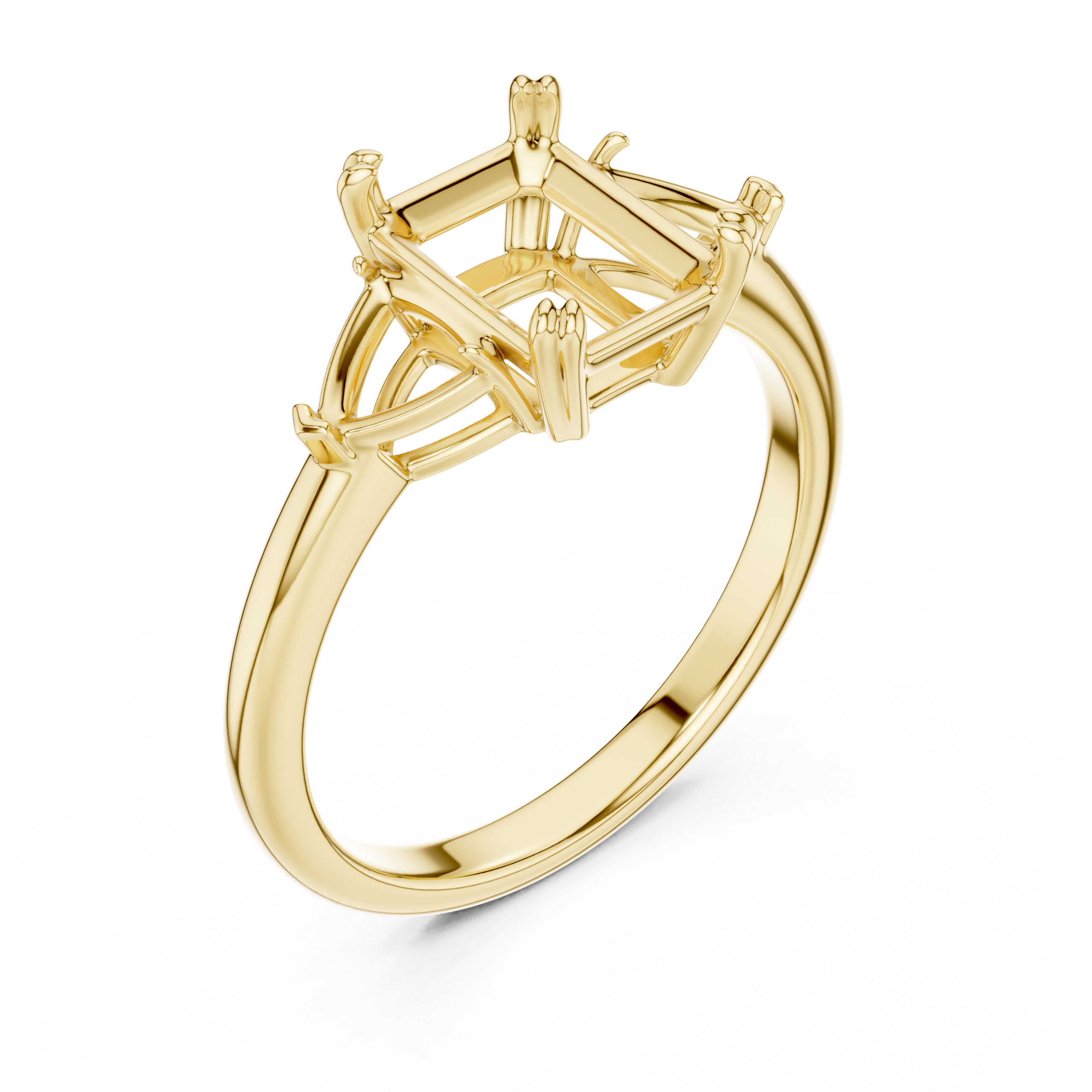Emerald Cut Three-Stone Diamond Engagement Ring