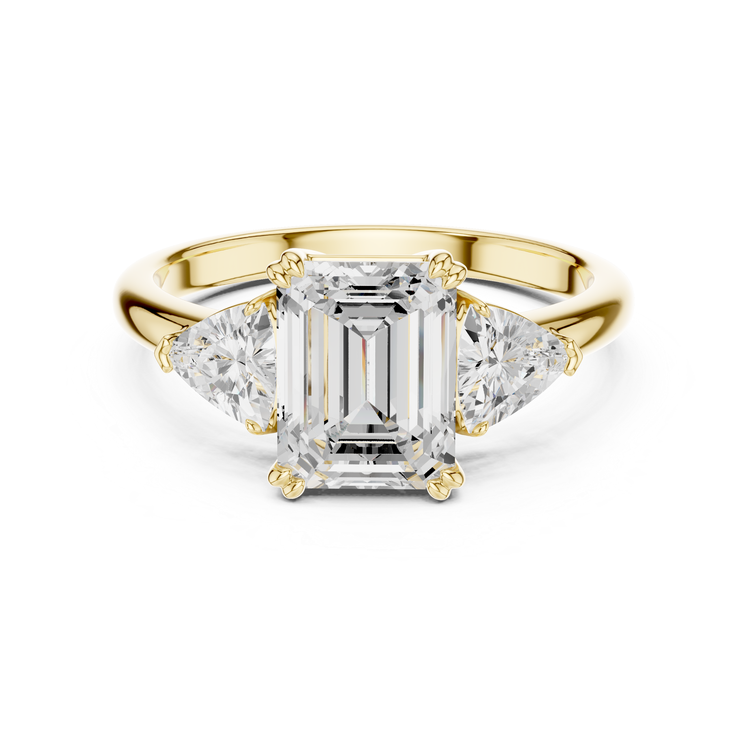 Emerald Cut Three-Stone Diamond Engagement Ring