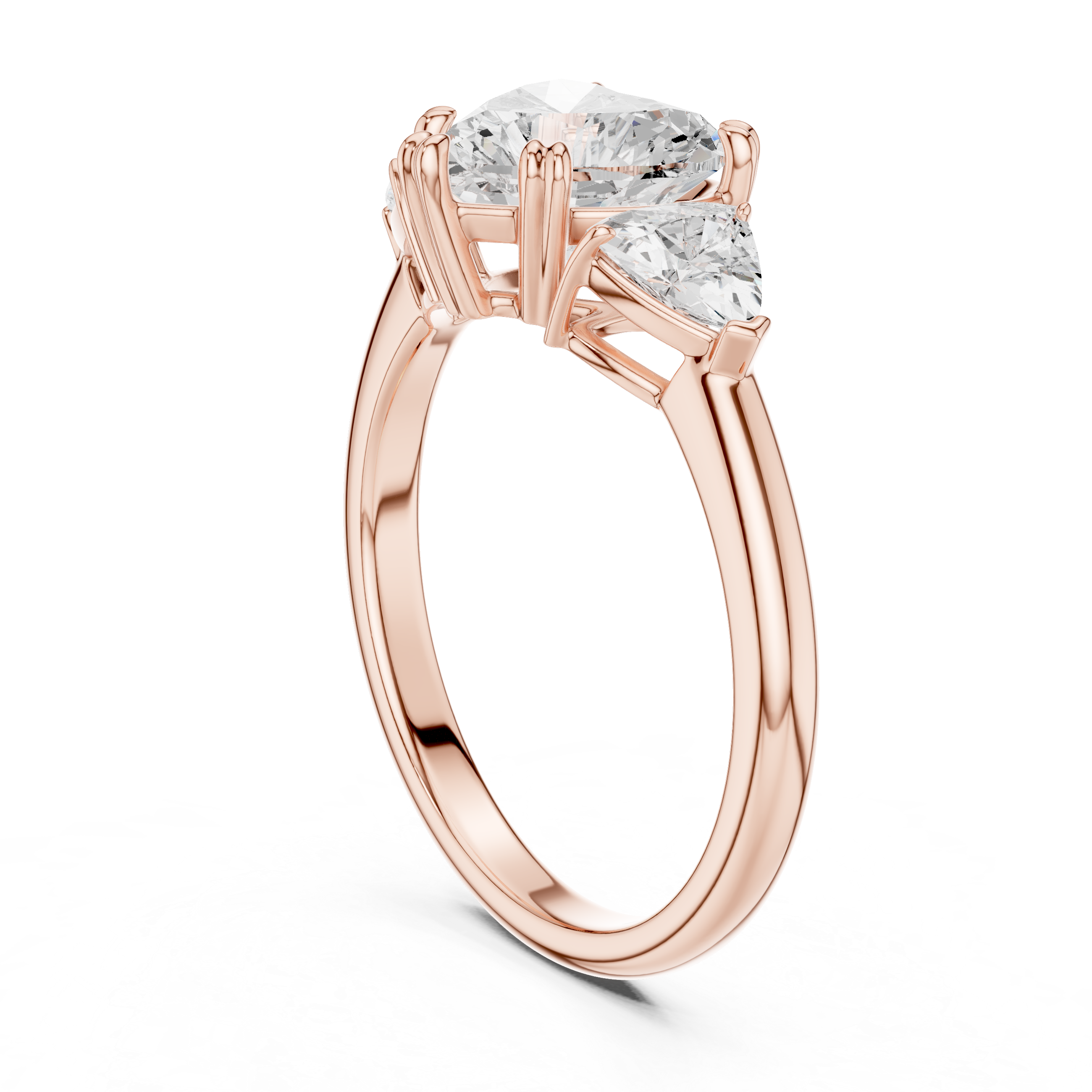 Heart Cut Three-Stone Diamond Engagement Ring