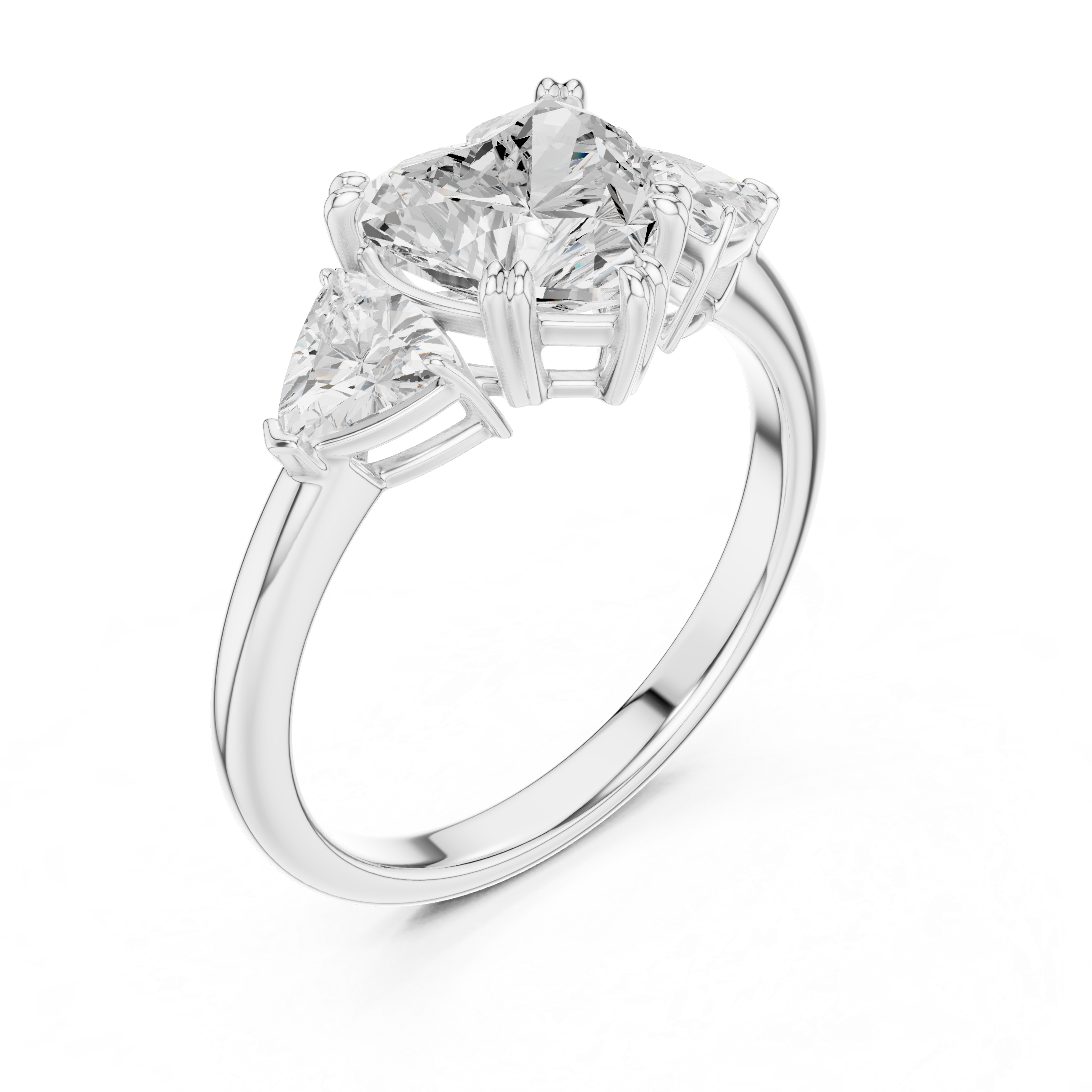Heart Cut Three-Stone Diamond Engagement Ring