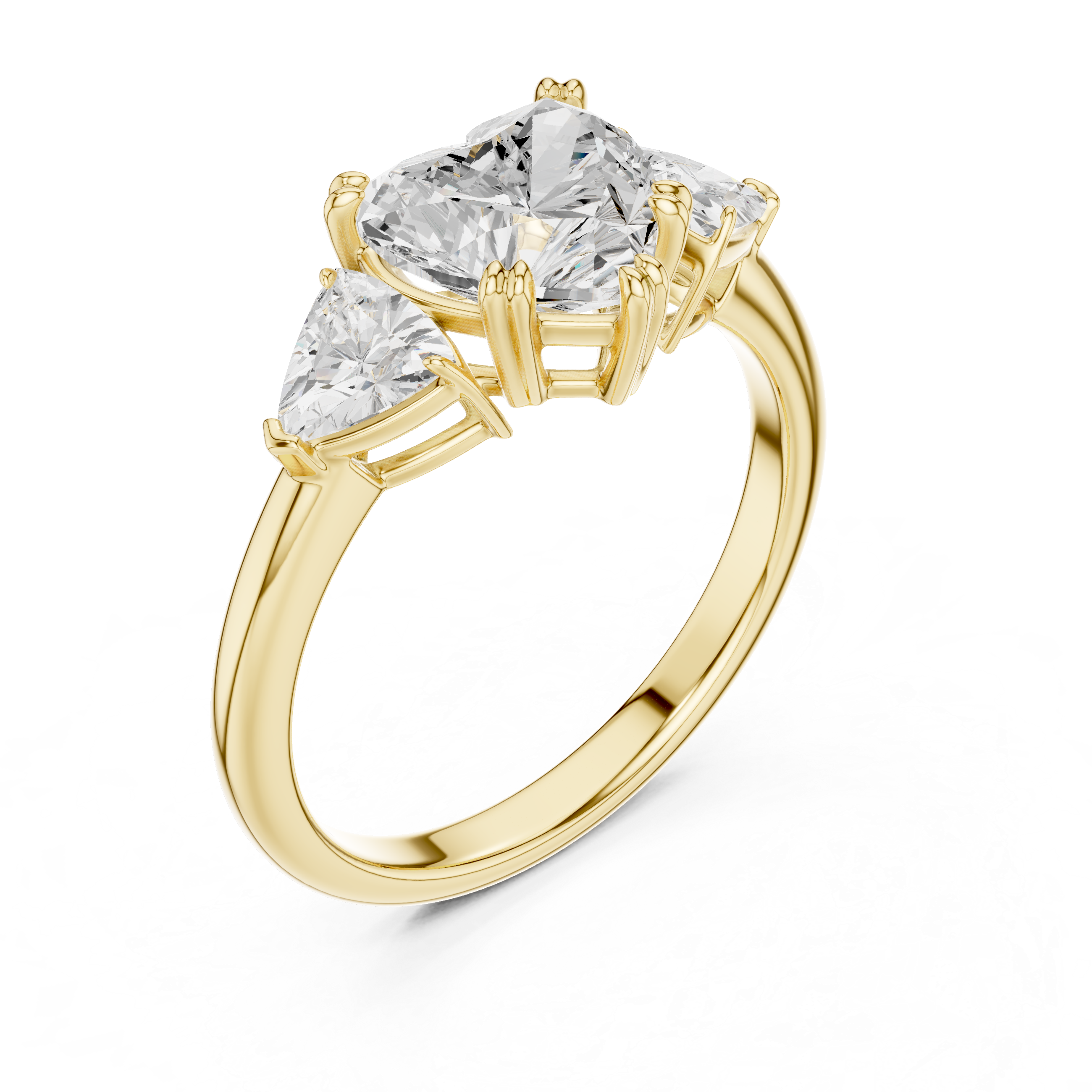 Heart Cut Three-Stone Diamond Engagement Ring