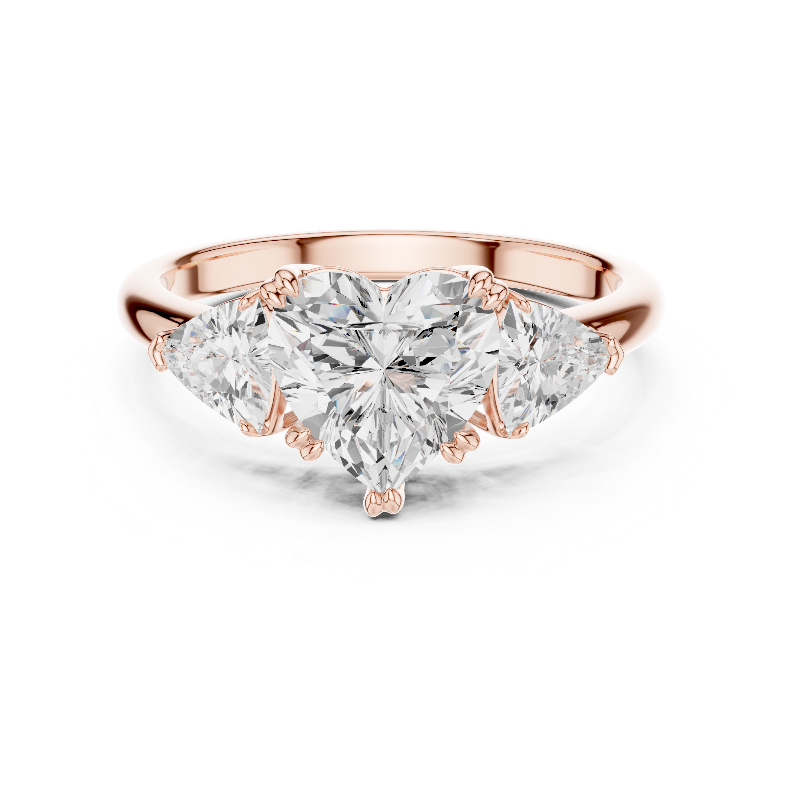 Heart Cut Three-Stone Diamond Engagement Ring