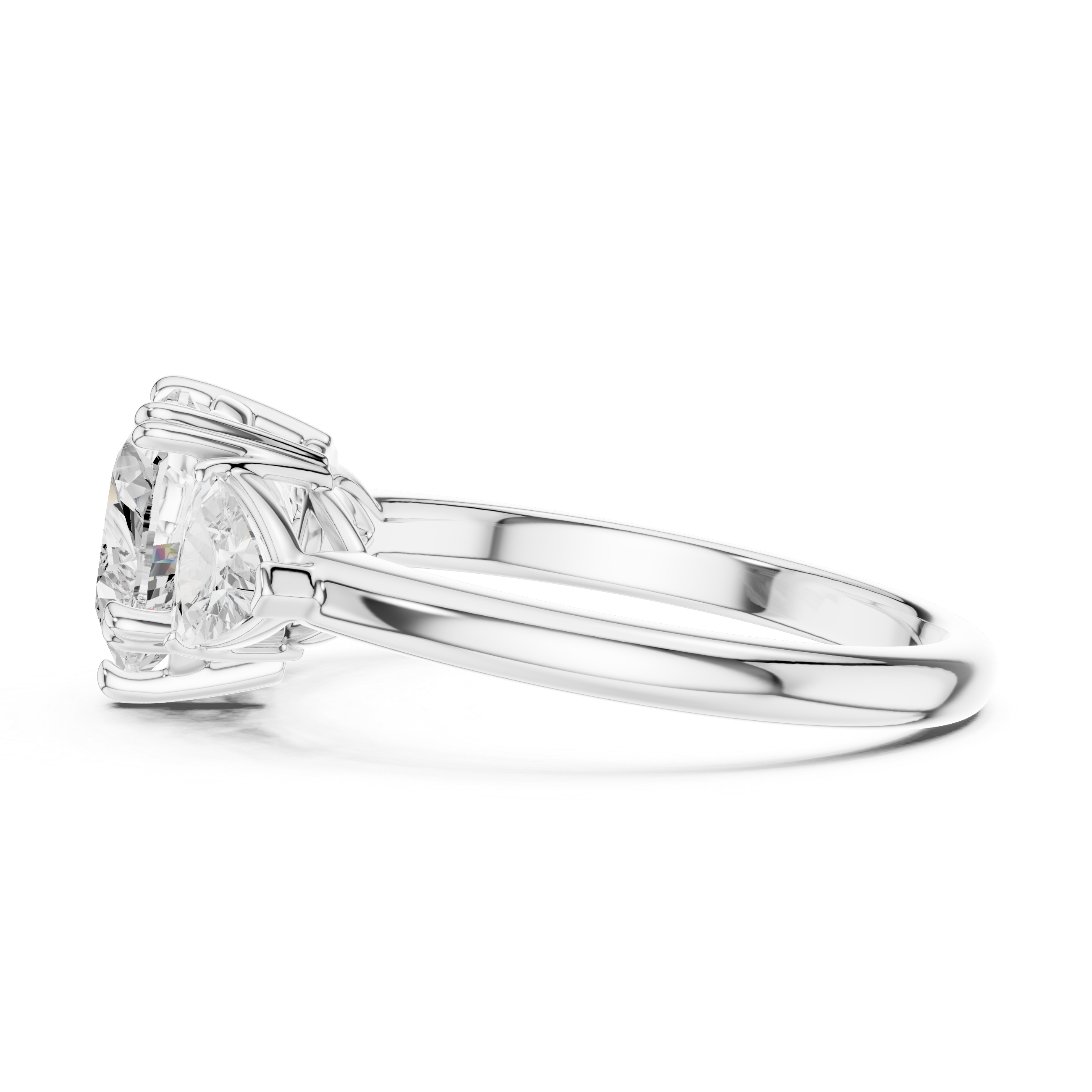 Heart Cut Three-Stone Diamond Engagement Ring